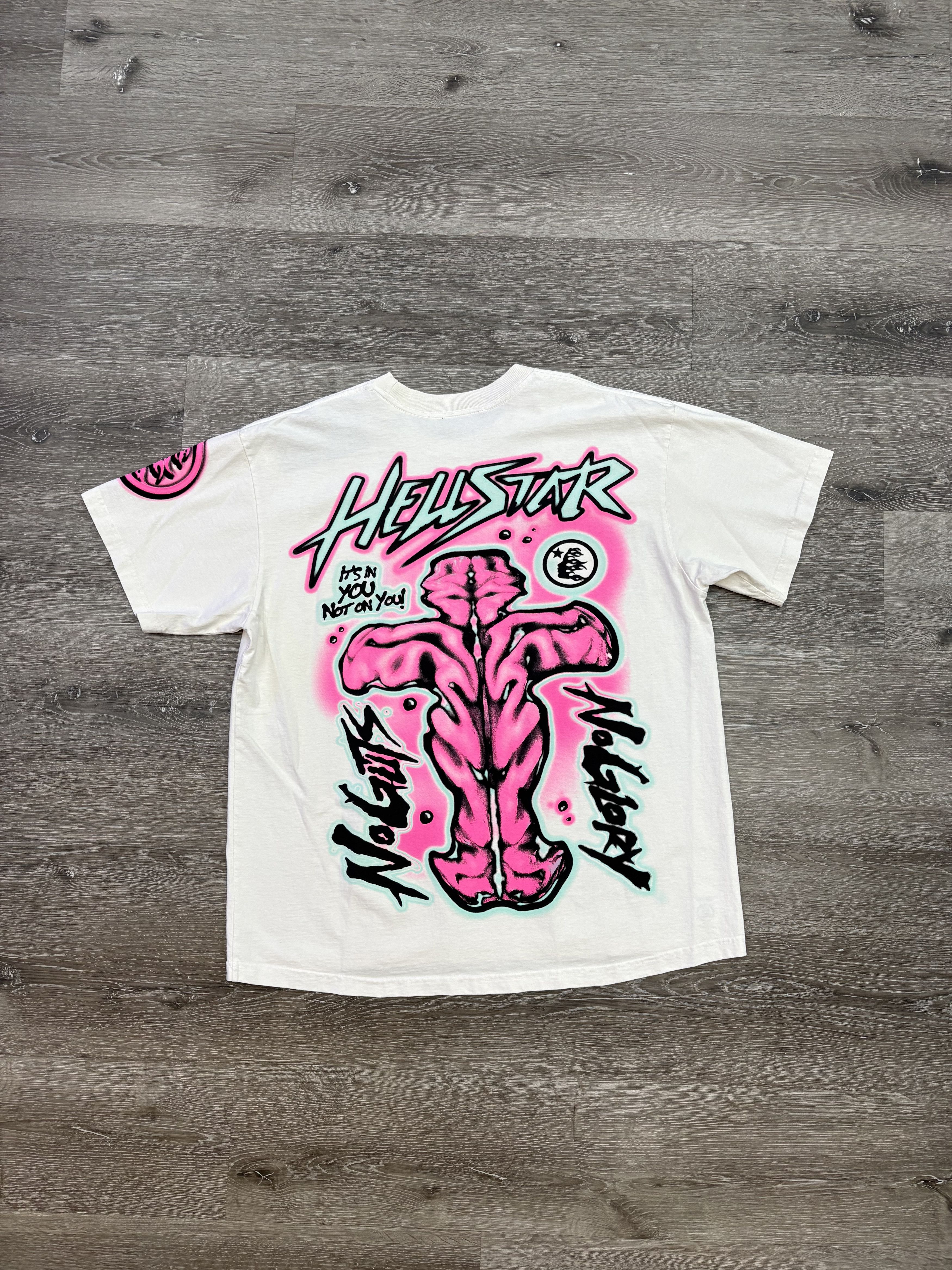 HELLSTAR Hellstar "No Guts No Glory" T-Shirt (White) Size US XL / EU 56 / 4 - 2 Thumbnail
