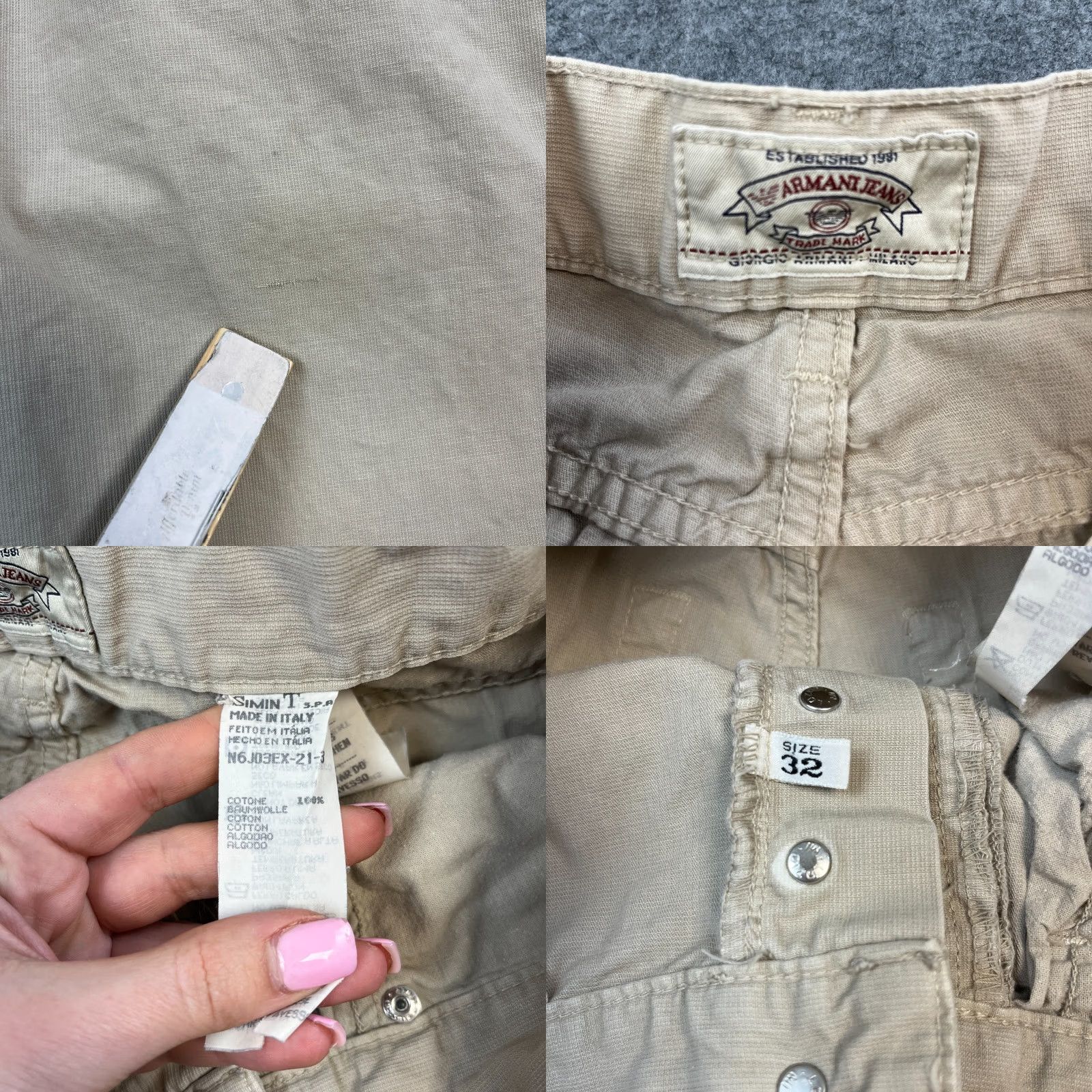 Vintage Armani Jeans Jeans Straight 30 32 Beige Vintage Italy Made Cotton Lightweight Mens Regular 5-Pocket Denim Size US 30 / EU 46 - 8 Thumbnail