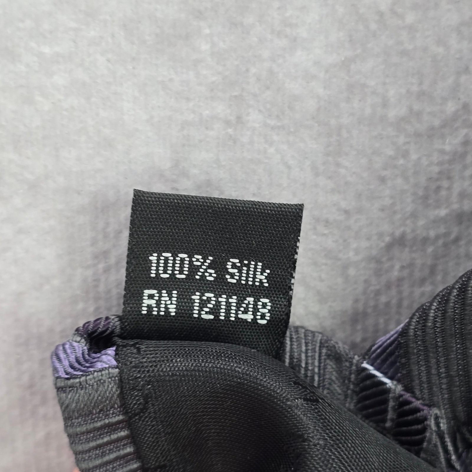 Calvin Klein Calvin Klein Gray Purple Stripe Repp Silk Neck Tie Men's Size 30 - 6 Thumbnail
