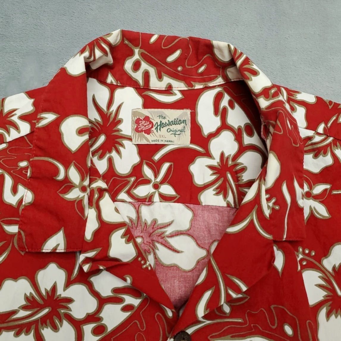 Hilo Hattie VINTAGE Hilo Haittie Shirt Mens 3XL Red Cotton Floral Hawaiian Made in USA Shirt Size US XXL / EU 58 / 5 - 2 Thumbnail