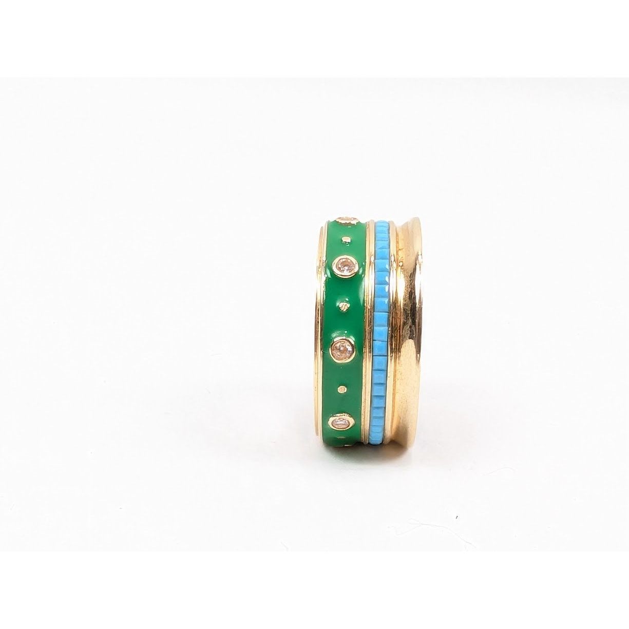 Bottega Veneta o1rshd1 Size: 13 / Ring in Gold Silver Turquoise Size ONE SIZE - 10 Thumbnail