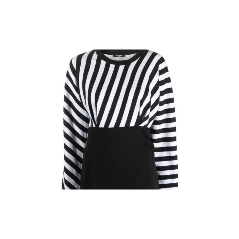 Balmain o1y0625 Sweatshirt in White/Black Size L / US 10 / IT 46 - 2 Thumbnail