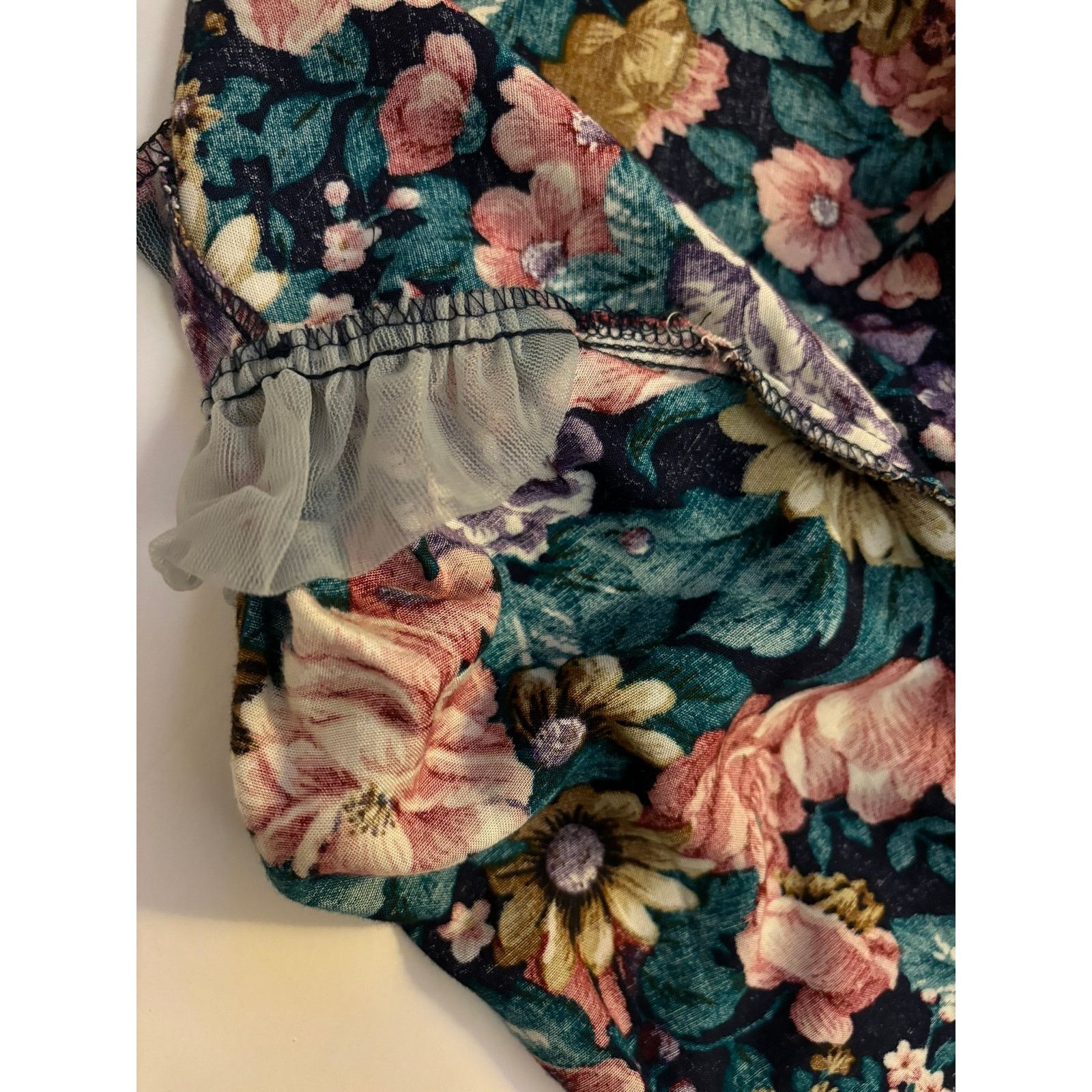 Other Vintage Pellini Floral Midi Dress 7/8 Short Sleeve Size M / US 6-8 / IT 42-44 - 15 Thumbnail