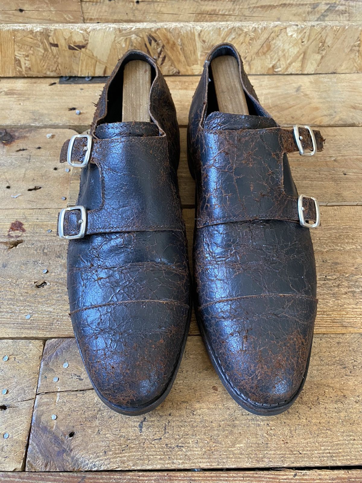 Allen Edmonds Allen edmond distressed double monk leather shoes sz10.5D Size US 10.5 / EU 43-44 - 17 Thumbnail