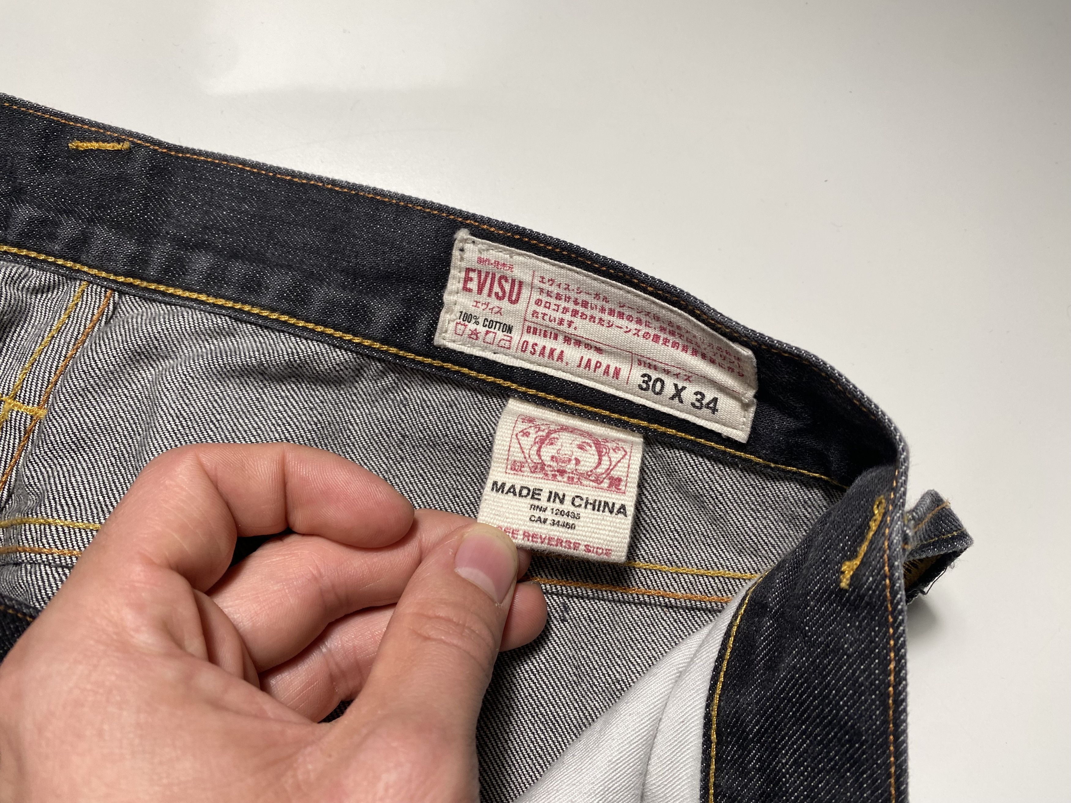 Evisu Evisu No 2 BLK Black Diacock Logo Selvedge Jeans 30x33.5 Size US 30 / EU 46 - 6 Thumbnail