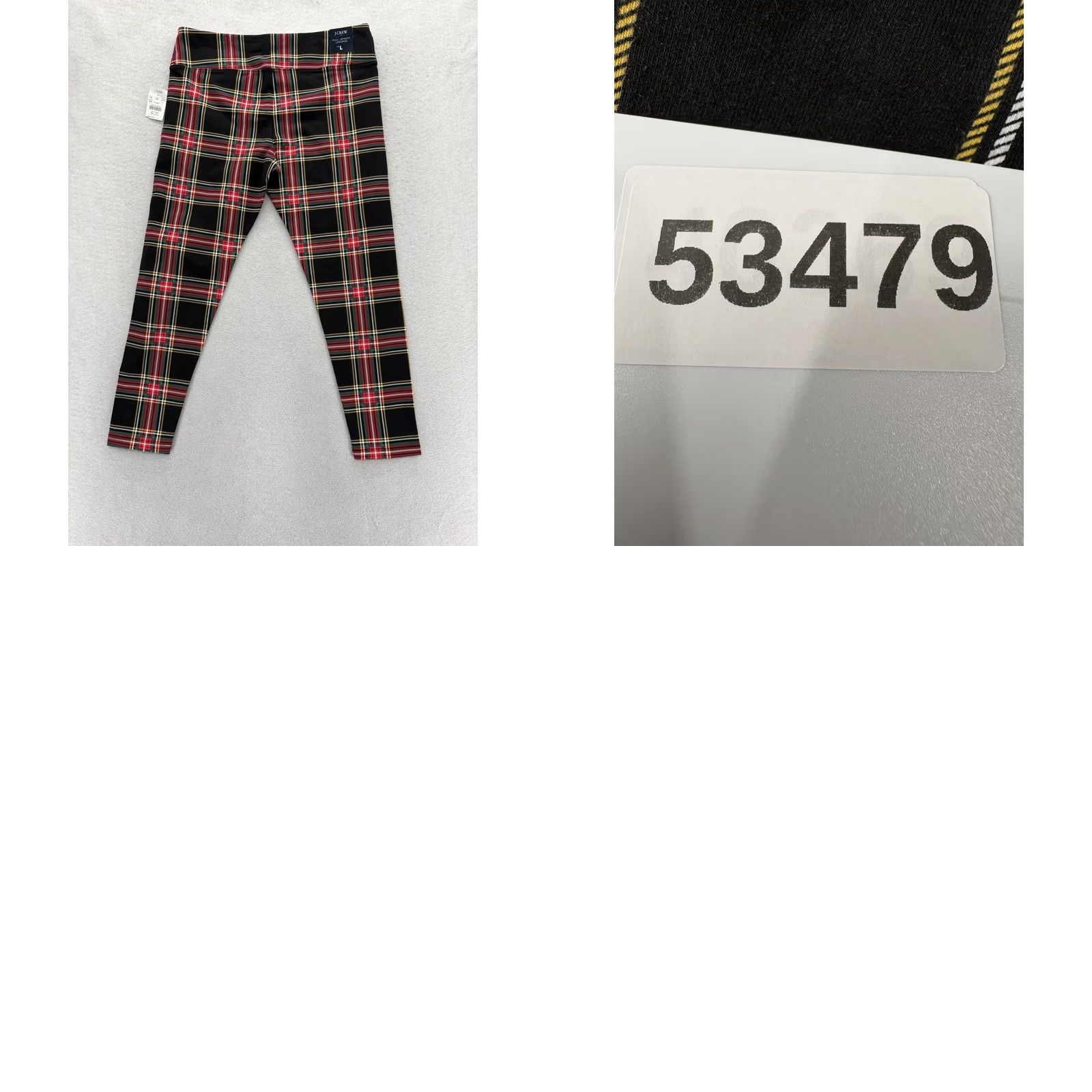 J.Crew J.CREW Womens Large Leggings Multicolor Plaid Holiday Christmas Ankle High Rise Size 36" / US 14 / IT 50 - 9 Thumbnail