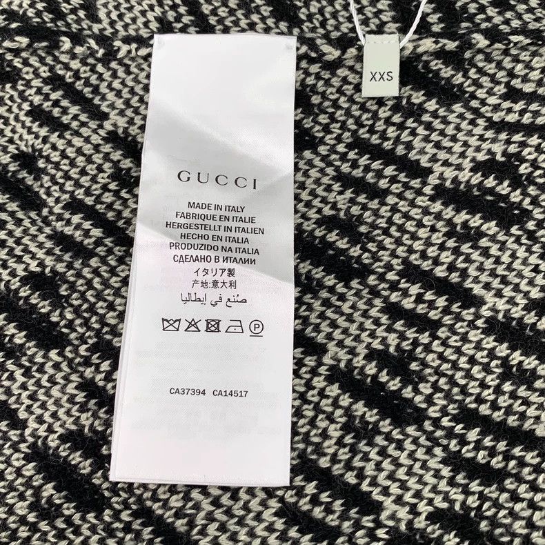 Gucci Gucci Size XXS Color-blocked check cashmere casual half-len Size 29" - 6 Thumbnail