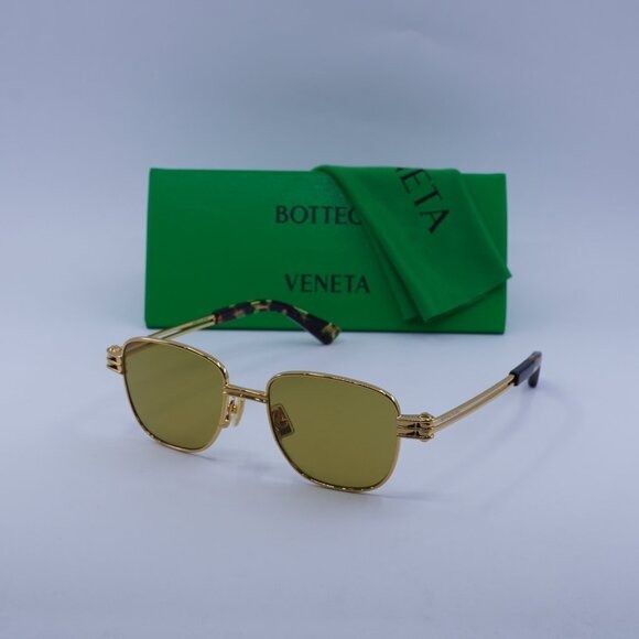 Bottega Veneta Bottega Veneta BV1380S 002 Sunglasses Gold Square Frame Size ONE SIZE - 1 Thumbnail