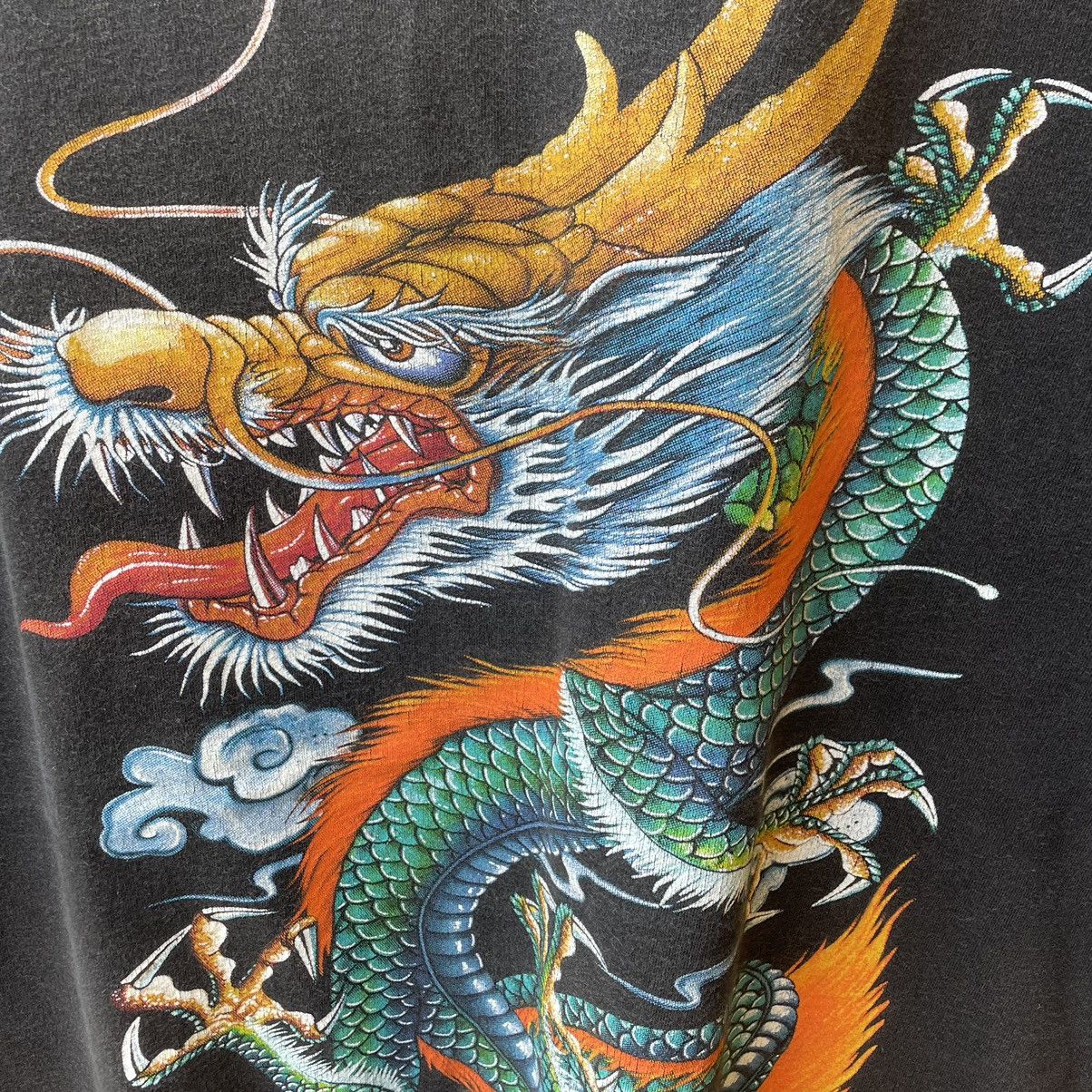 Japanese Brand × Vintage 🔥Vintage 90s Big Motive Dragon Gangster Styles Sukajan Tee Size US L / EU 52-54 / 3 - 4 Thumbnail