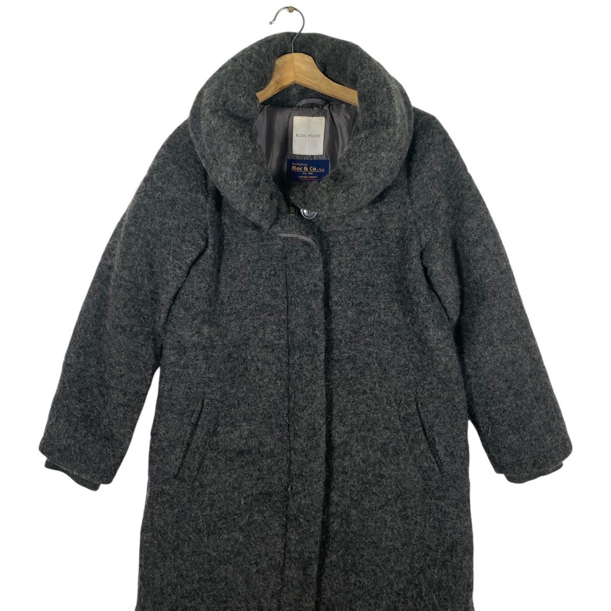 Max Mara Bliss Point Grey Wool Coat, Manifattura Mac & Co. Italy, Size M / US 6-8 / IT 42-44 - 4 Thumbnail