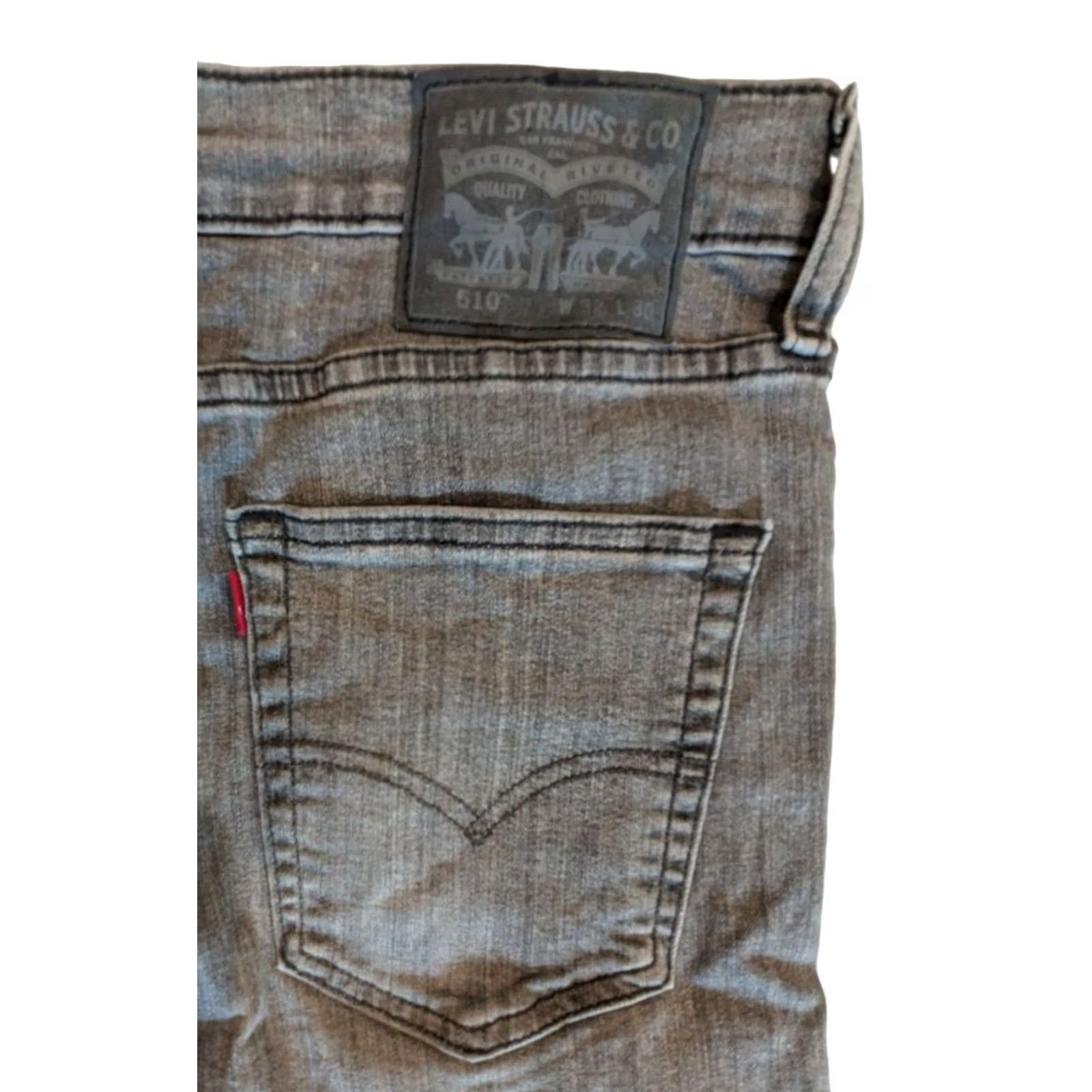 Levi's Levis Strauss 510 Jeans Denim Mens Size 34x28 Black Solid Dark Wash 5-Pocket Fit Size US 34 / EU 50 - 2 Thumbnail