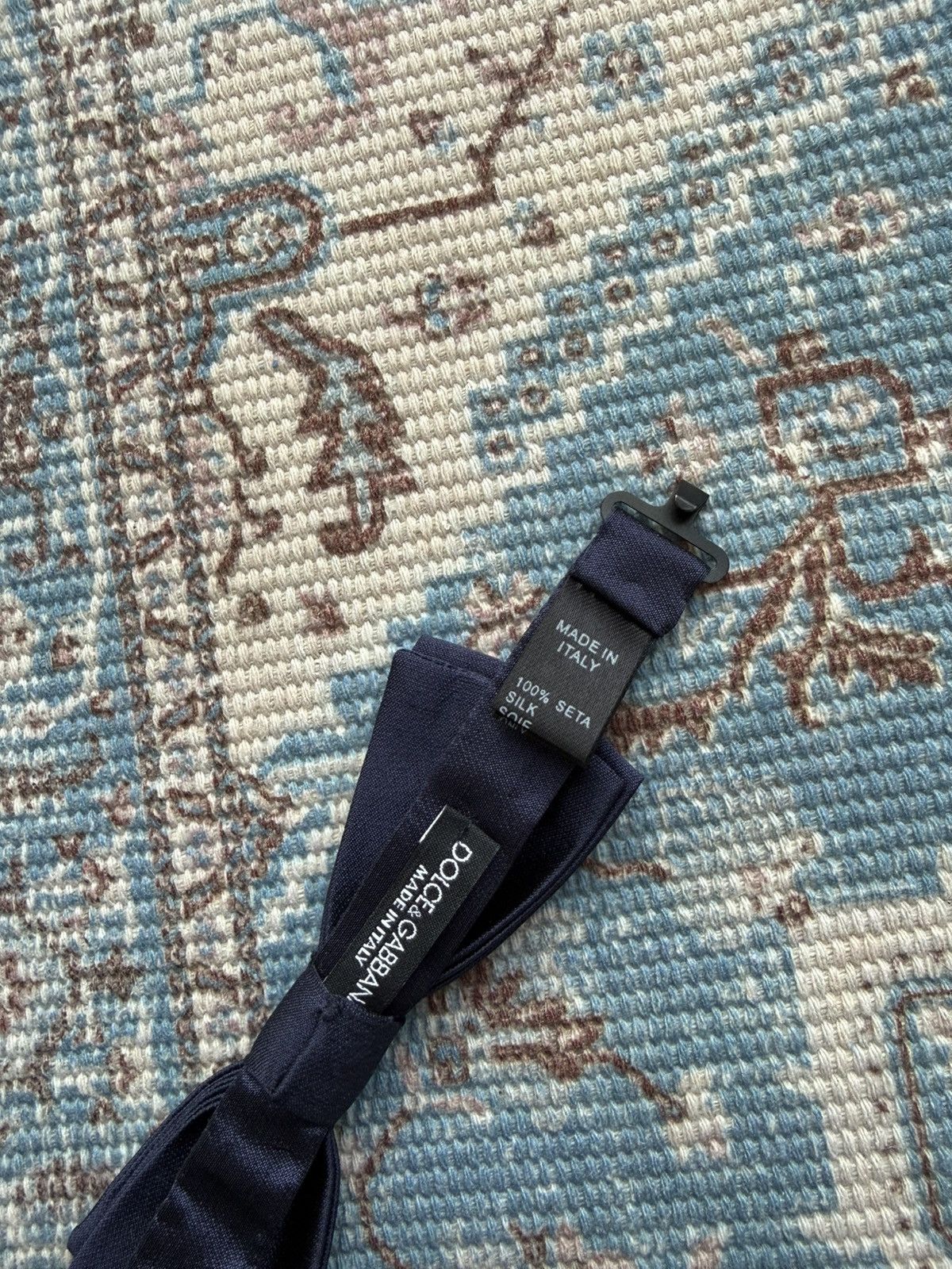 Dolce & Gabbana Dolce & Gabbana Silk Navy Men Bowtie Size ONE SIZE - 3 Thumbnail