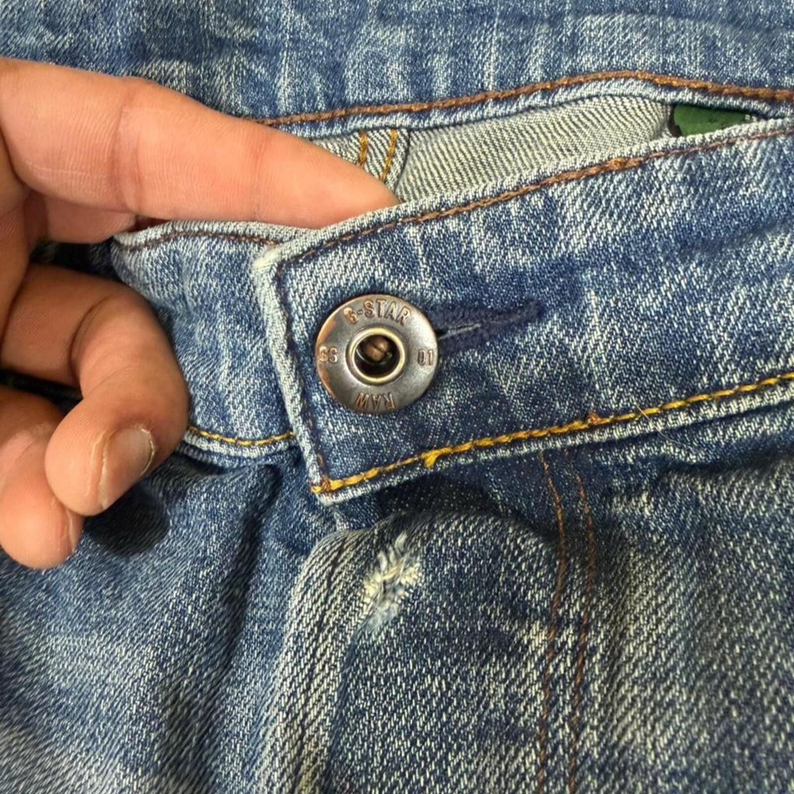 True Religion G-Star Raw blue denim jeans with zipper design Size US 36 / EU 52 - 6 Thumbnail