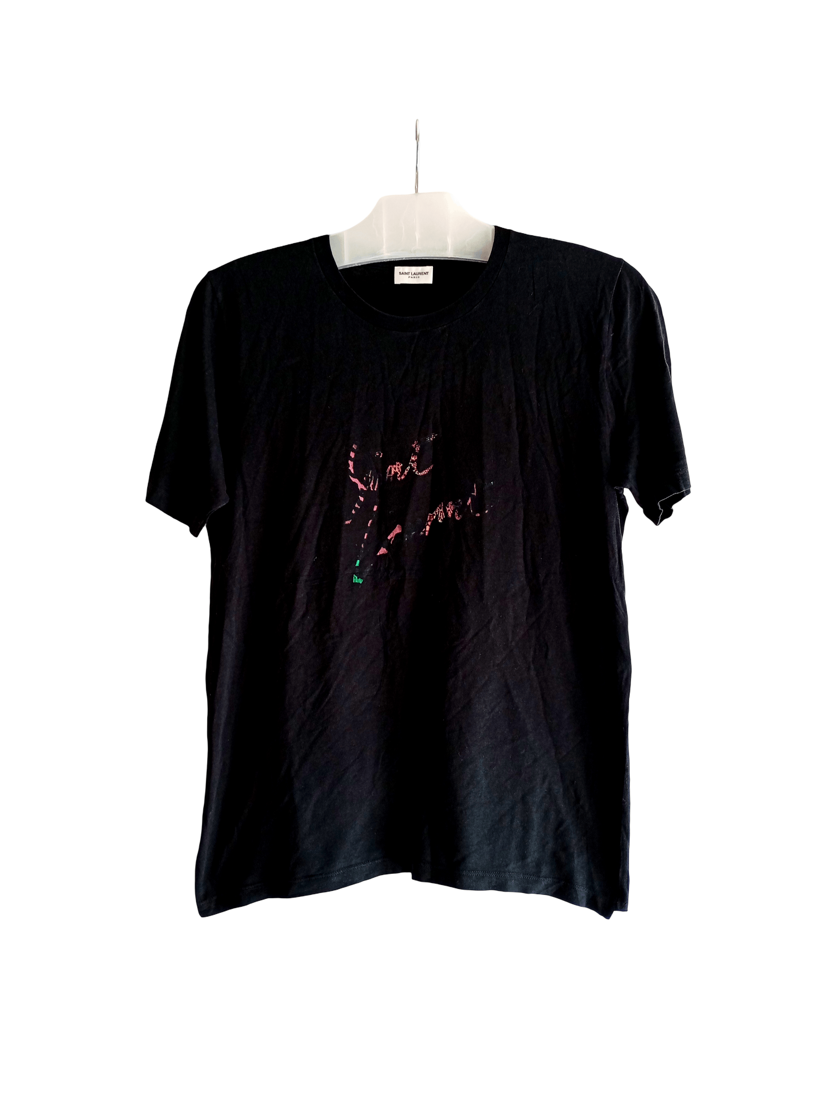 Saint Laurent Paris Saint Laurent Paris Signature Logo Black Tshirt Size US XS / EU 42 / 0 - 1 Thumbnail