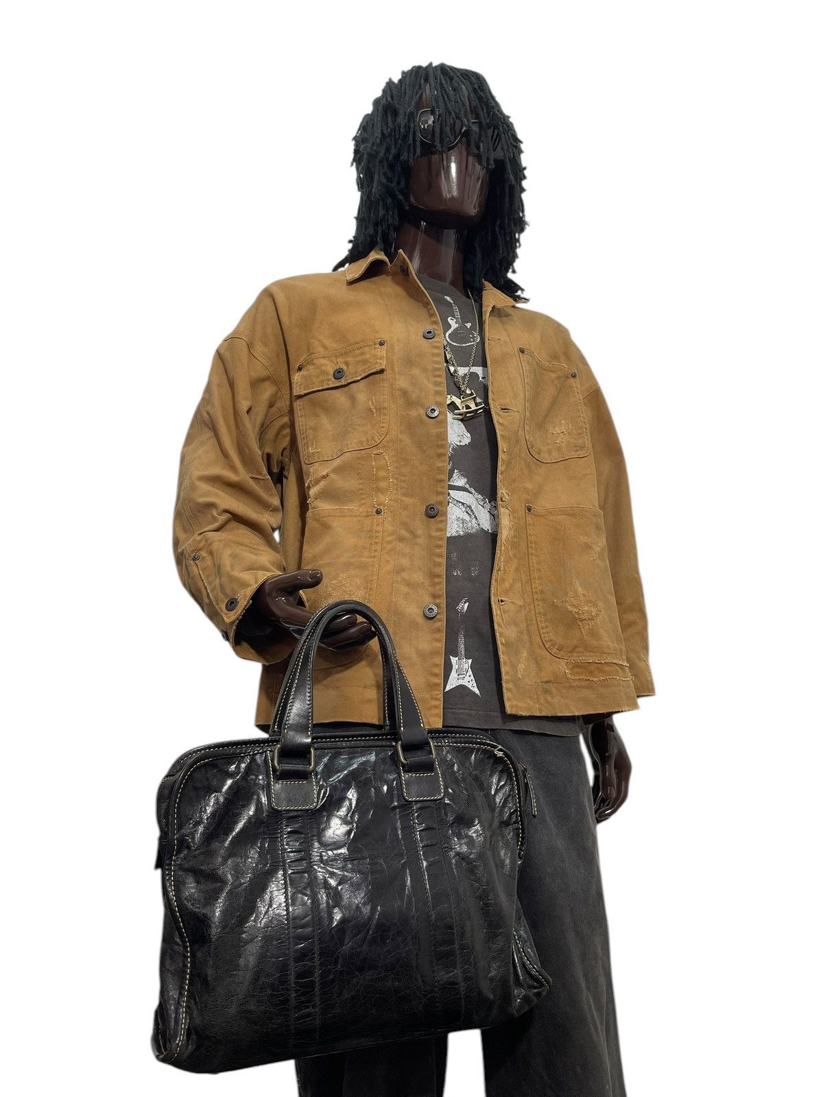 Genuine Leather Full Leather Patina F. Clio Italy Brief Bag 1🟩7 Size ONE SIZE - 1 Thumbnail