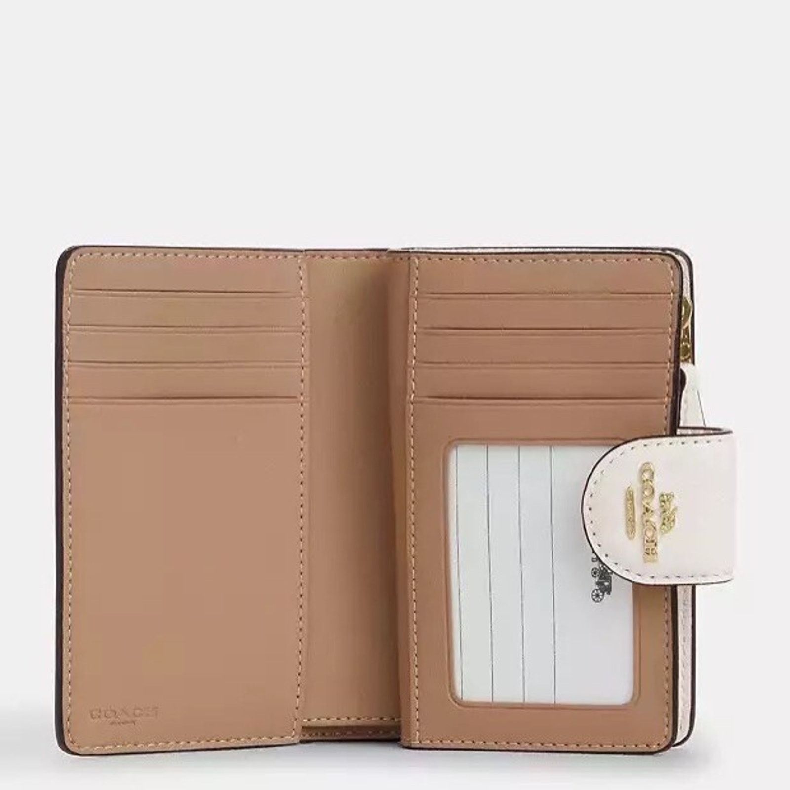 Coach NWT Coach Medium Corner Zip Wallet Floral CAP00 Gold/Chalk Size ONE SIZE - 7 Thumbnail