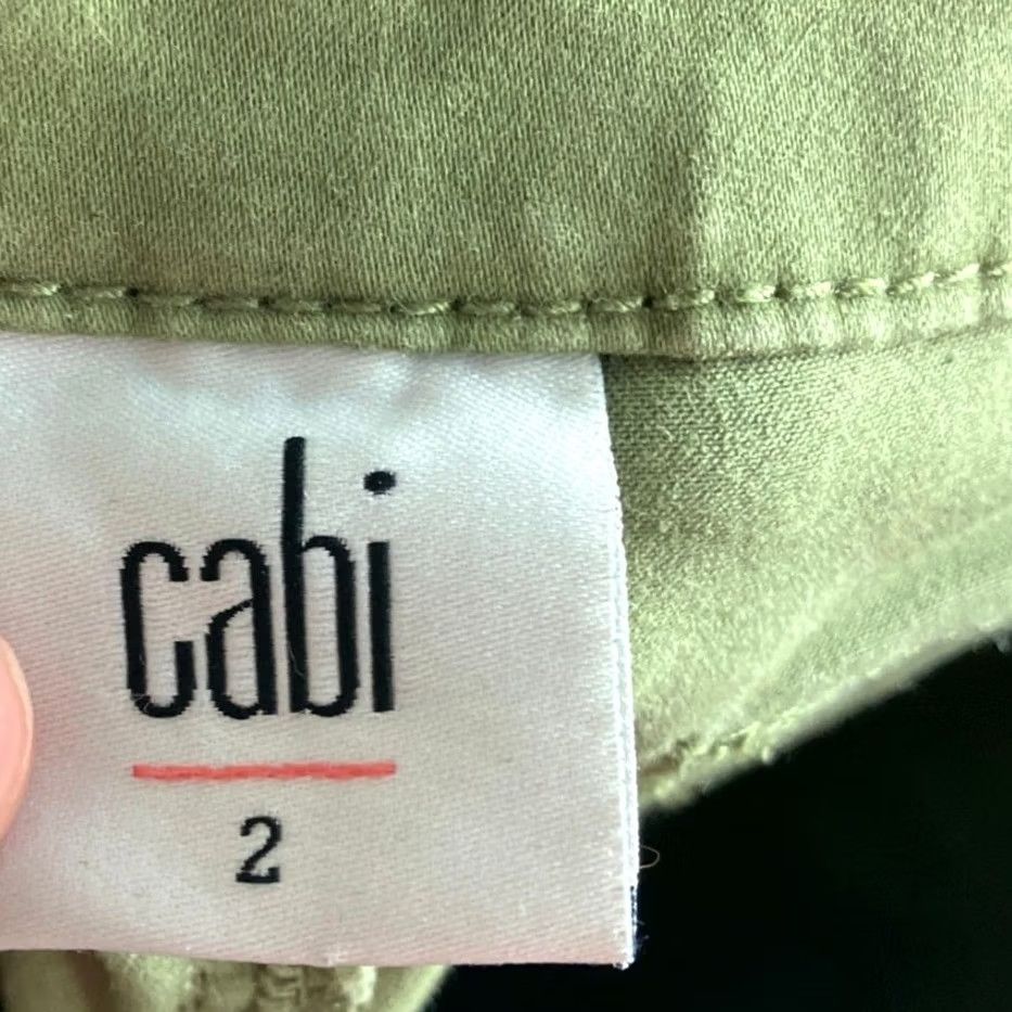 Vintage CAbi Womens Pants Green Low Rise Tapered Ankle Zip Cotton Blend Stretch 2 Size 26" / US 2 / IT 38 - 4 Thumbnail