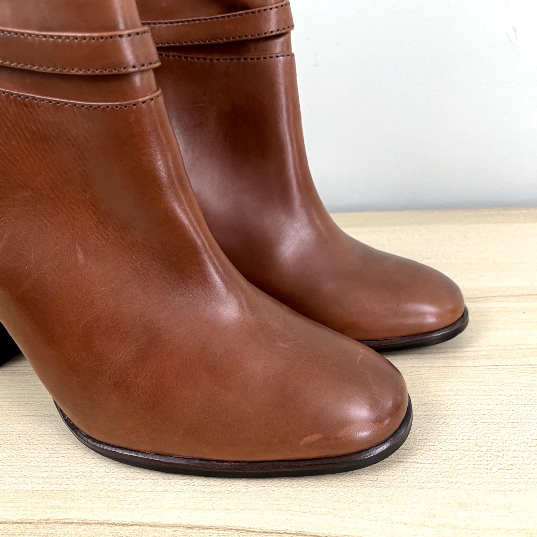 Frye Frye Brown Leather Ankle Booties Womens Size 8.5 High Heel Casual Size US 8.5 / IT 38.5 - 4 Thumbnail