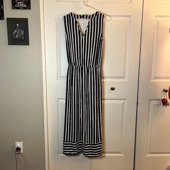 Other Black & White Stripe Jumpsuit by Gypsies & Moondust size XL Size 38" / US 16 / IT 52 - 2 Thumbnail