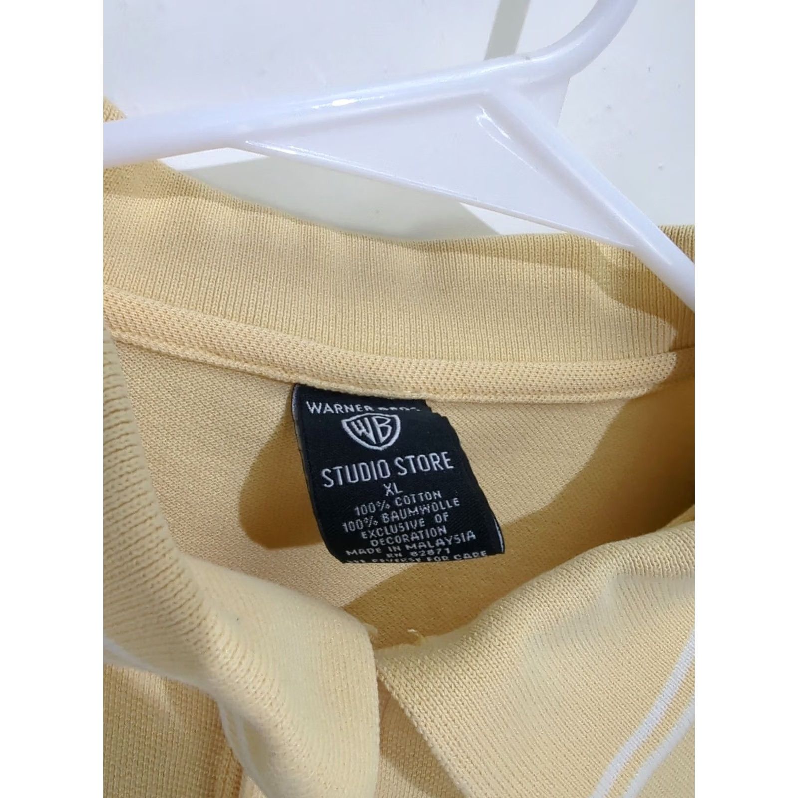 Vintage VINTAGE Warner Bros Polo Shirt XL Yellow Short Sleeve Embroidered Marvin the Martian Logo Golf Shirt Mens Regular XS? Size US XL / EU 56 / 4 - 2 Thumbnail