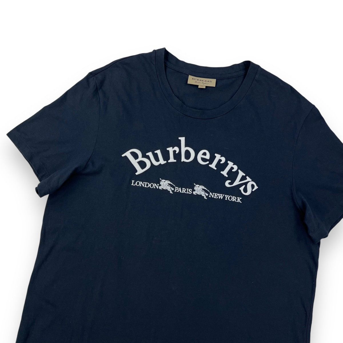 Burberry Burberry Archive Embroidered Navy T Shirt Size US L / EU 52-54 / 3 - 1 Thumbnail
