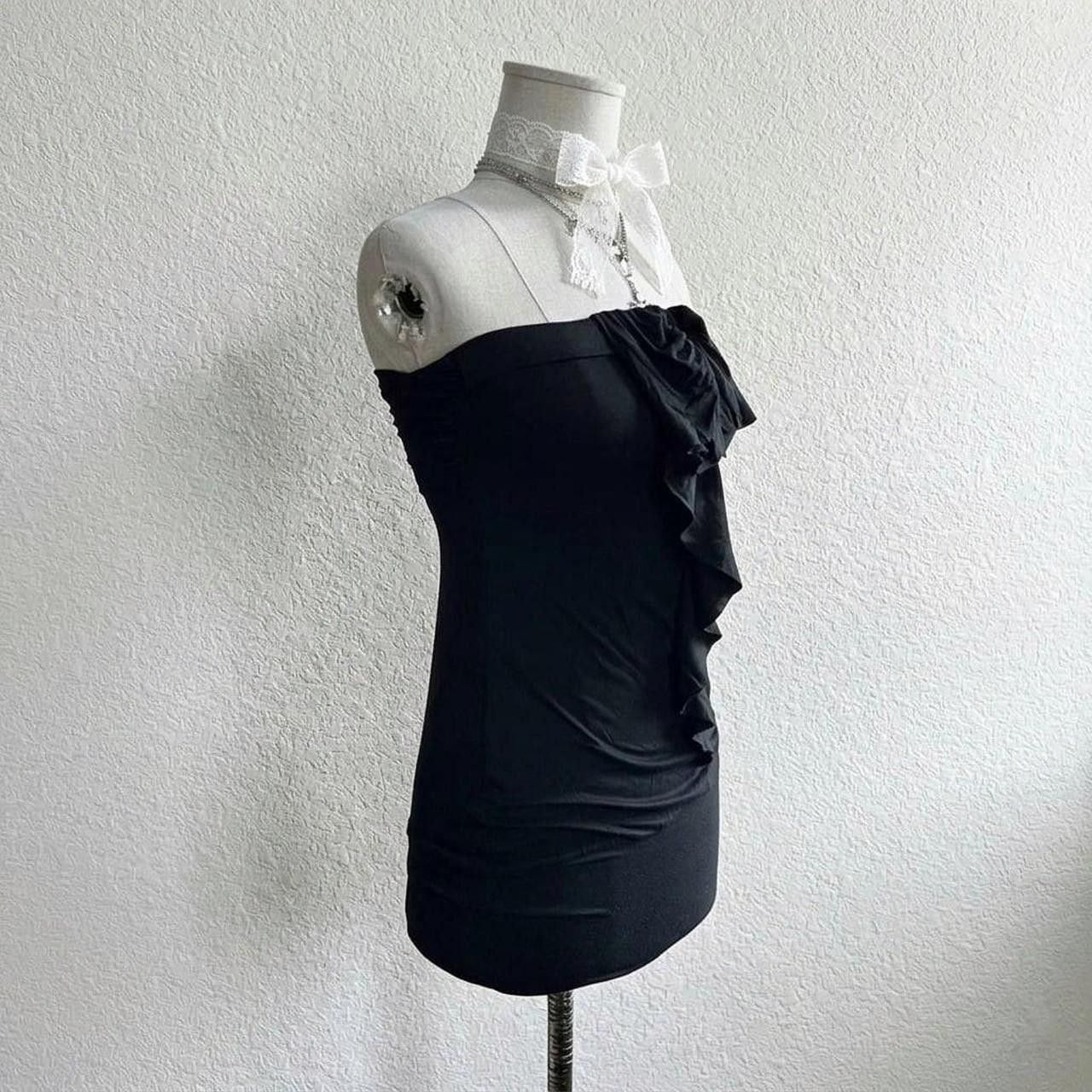 Vintage Dotke black strapless top with ruffle part in the middle Size S / US 4 / IT 40 - 2 Thumbnail