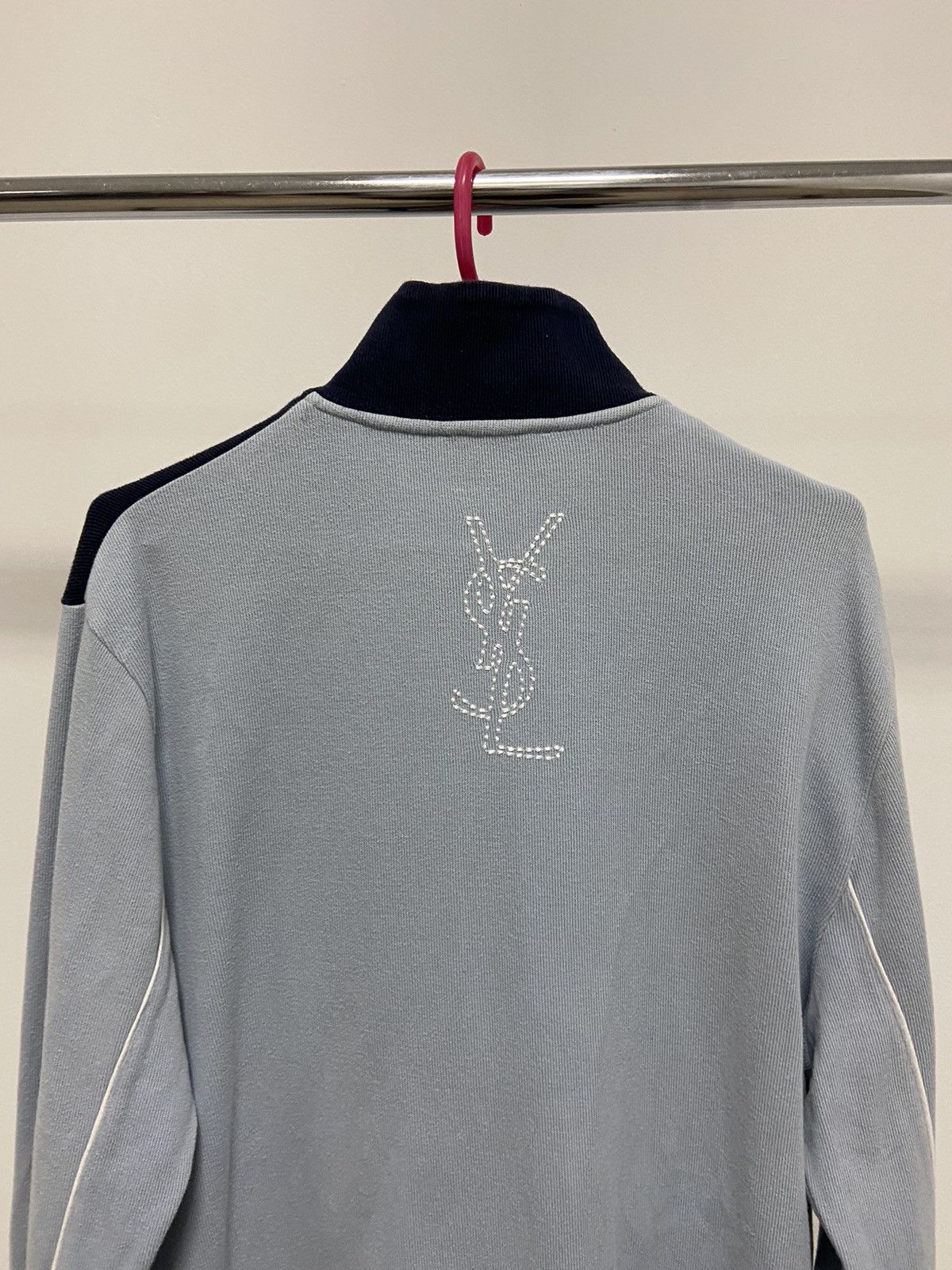 Vintage × Yves Saint Laurent Yves Saint Laurent Vintage Zip Sweatshirt Big Logo Luxury Size US L / EU 52-54 / 3 - 2 Thumbnail