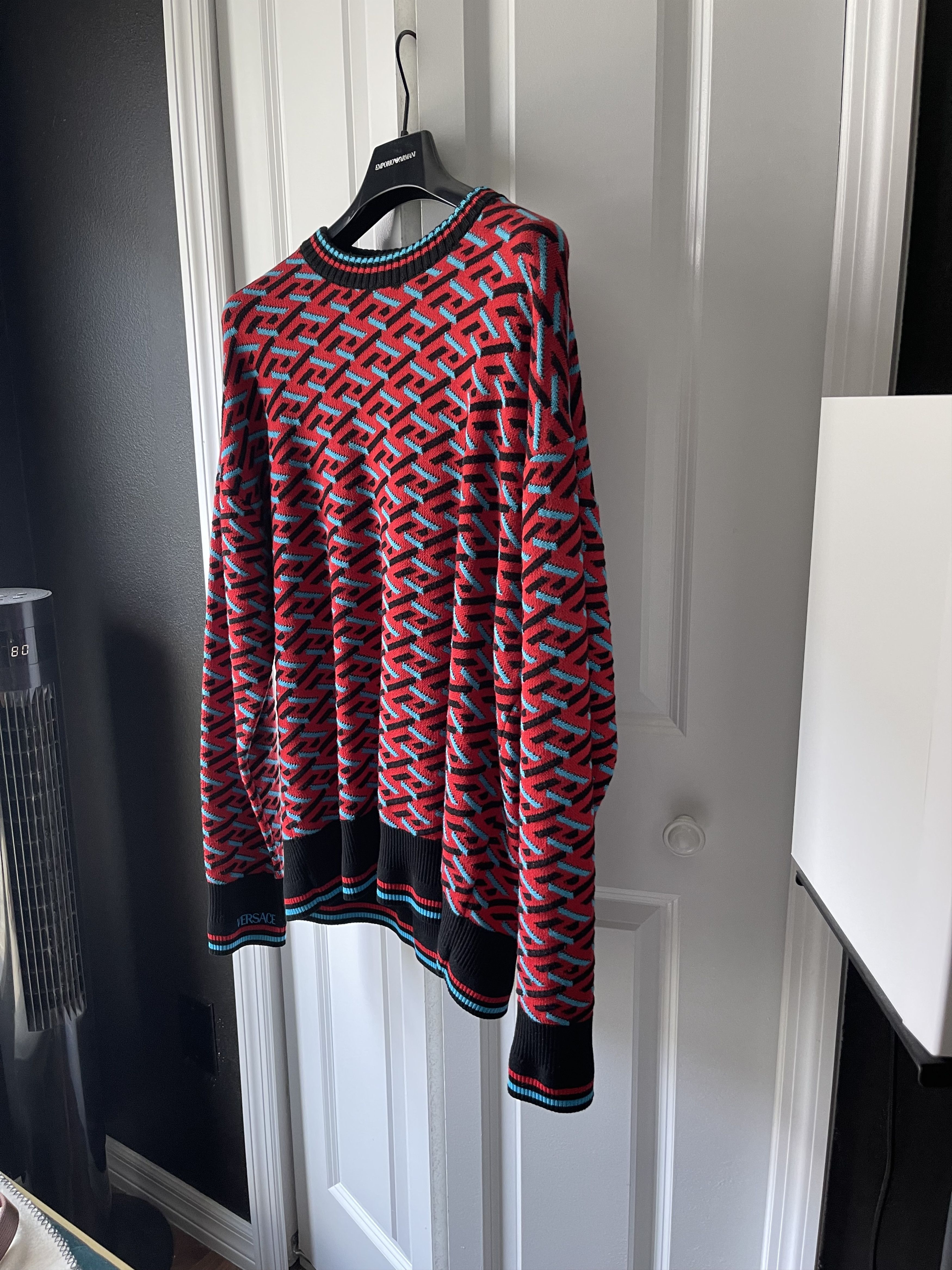 Versace VERSACE La Greca Monogram Knit Sweater - Free Shipping Size US L / EU 52-54 / 3 - 5 Thumbnail