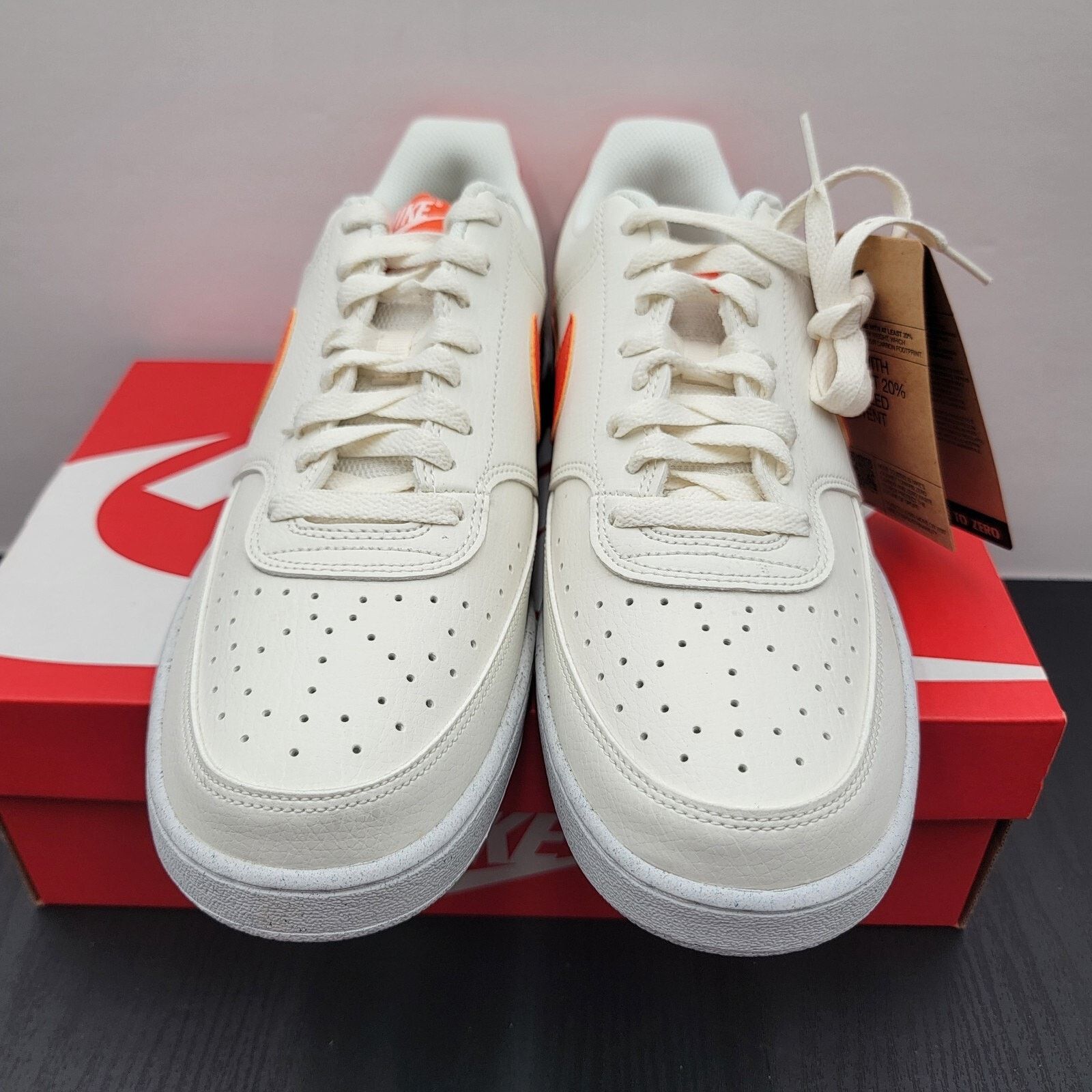 Nike Nike Court Vision Low 'Sail Safety Orange' - Men's 9.5 Size US 9.5 / EU 42-43 - 3 Thumbnail