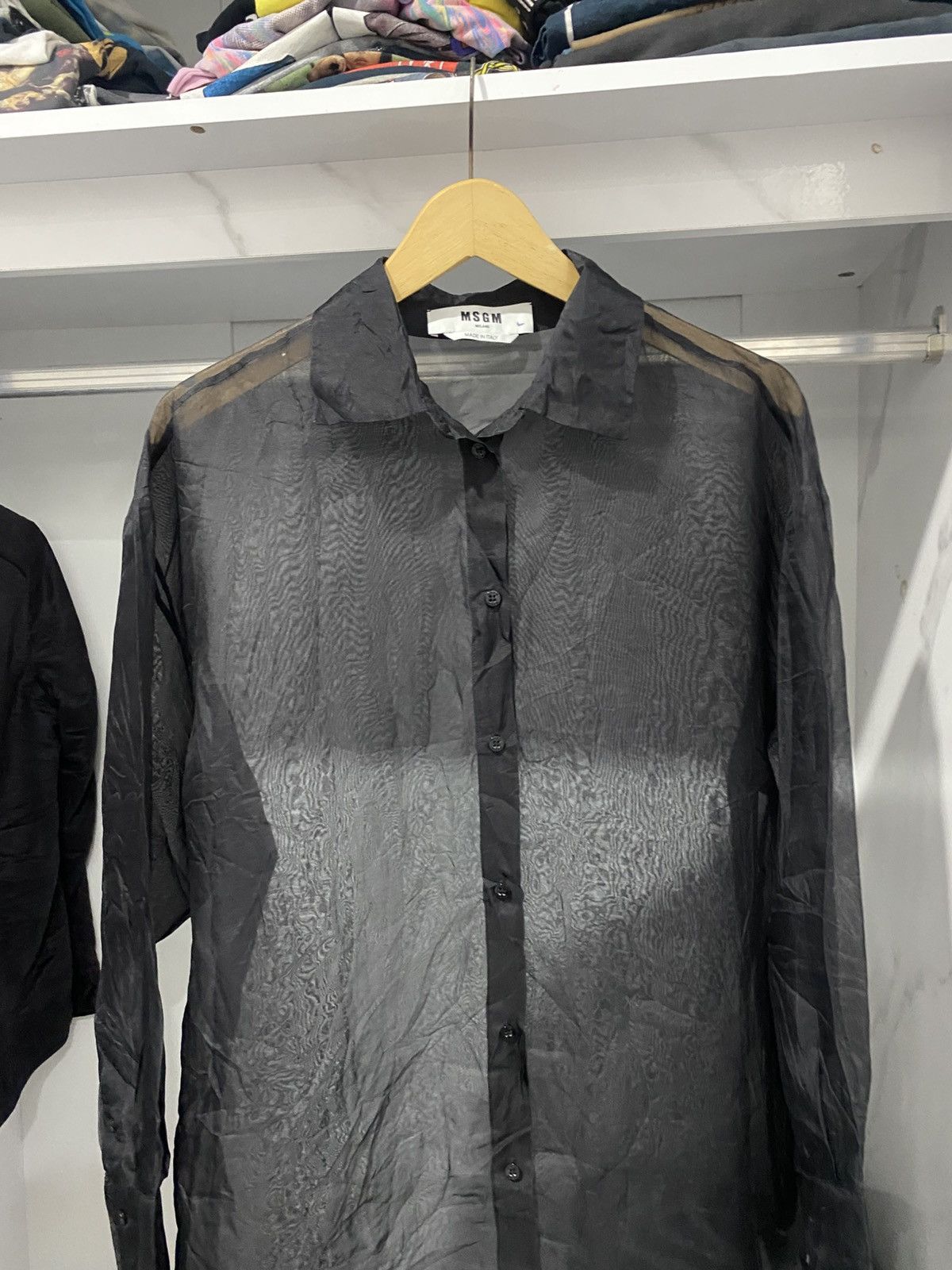 MSGM 🖤BLACKFRIDAY🖤Mesh Button Shirt Hysteric Style AA0157 Size US L / EU 52-54 / 3 - 2 Thumbnail
