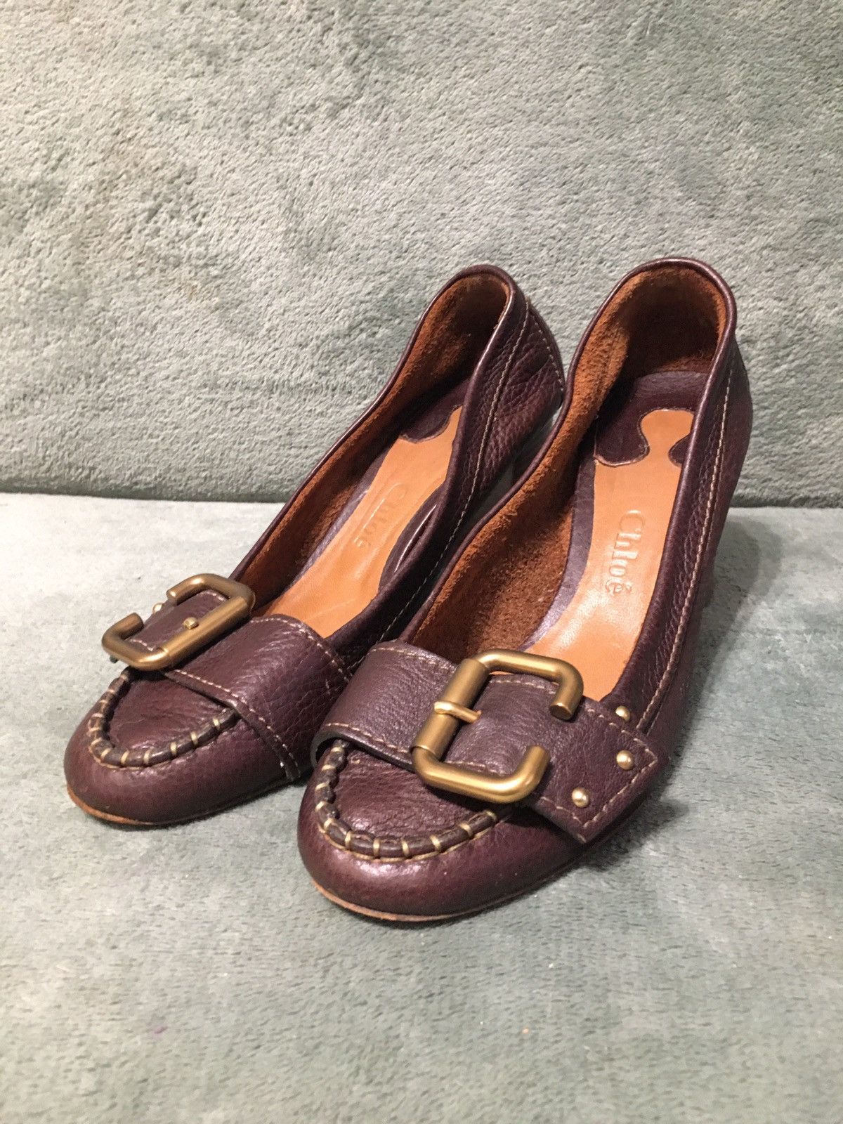 Chloe CHLOE Leather Brown Buckle Heels Pumps EU 38 Size US 8 / IT 38 - 2 Thumbnail
