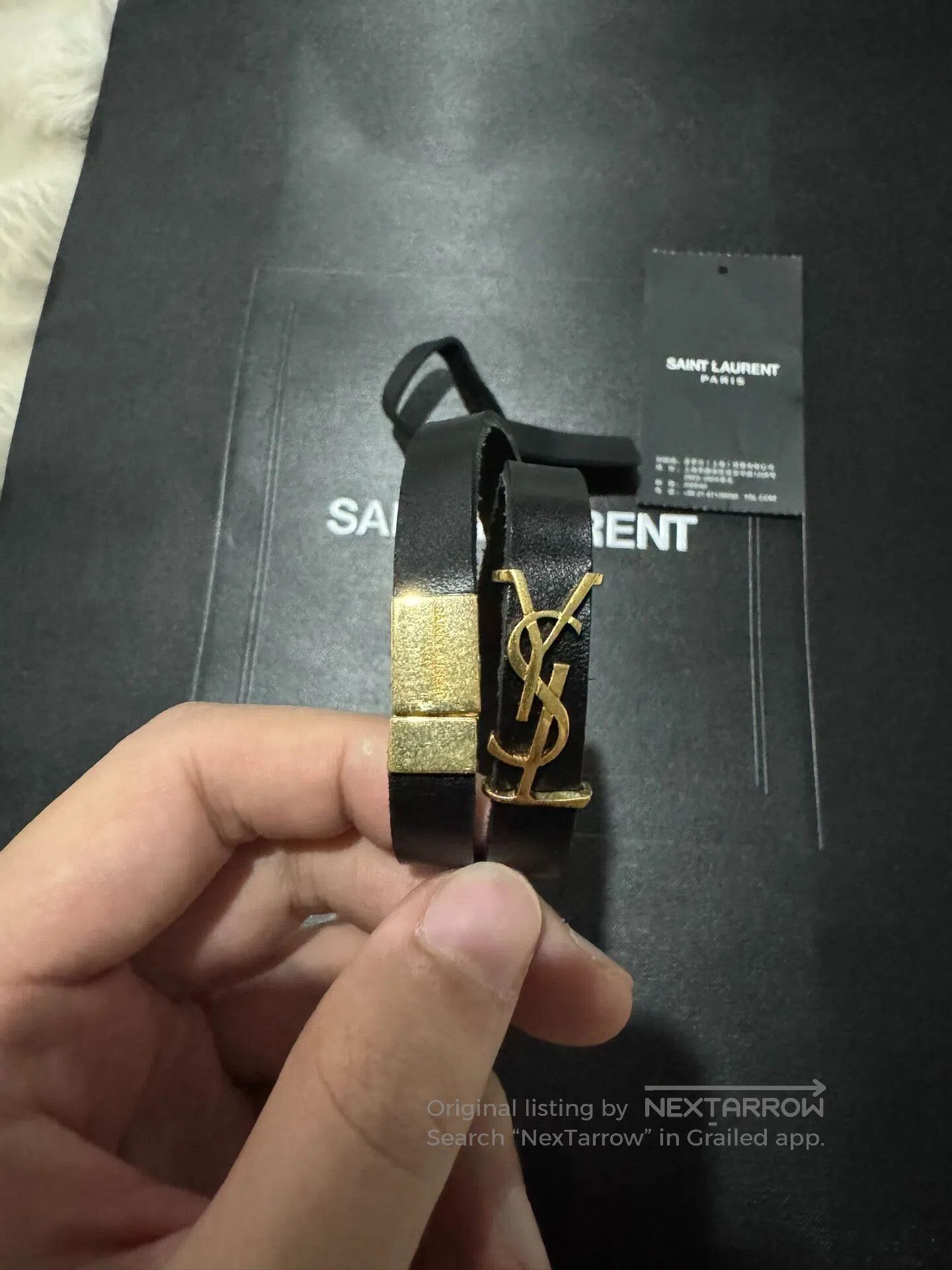 Saint Laurent Paris Saint Laurent Paris Golden double ring logo bracelet| Size ONE SIZE - 1 Thumbnail
