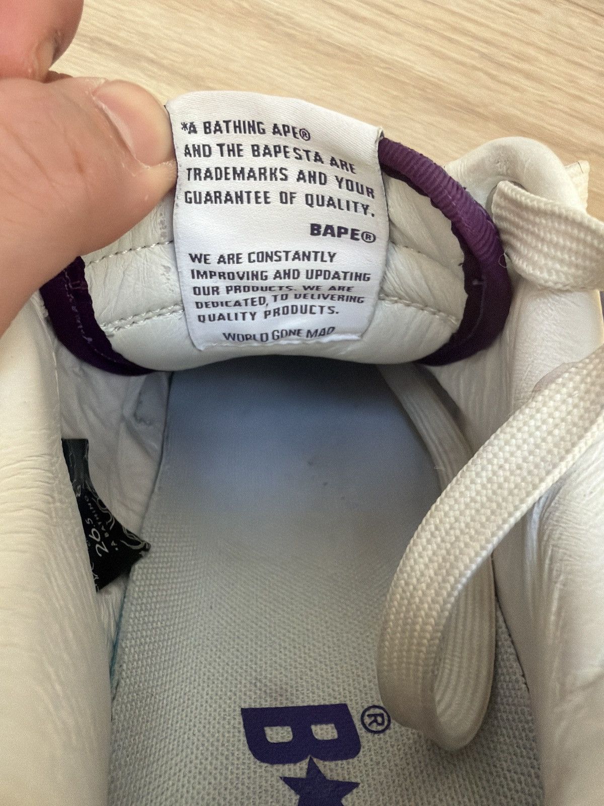 Bape Purple/White Bapesta Size US 8.5 / EU 41-42 - 6 Thumbnail