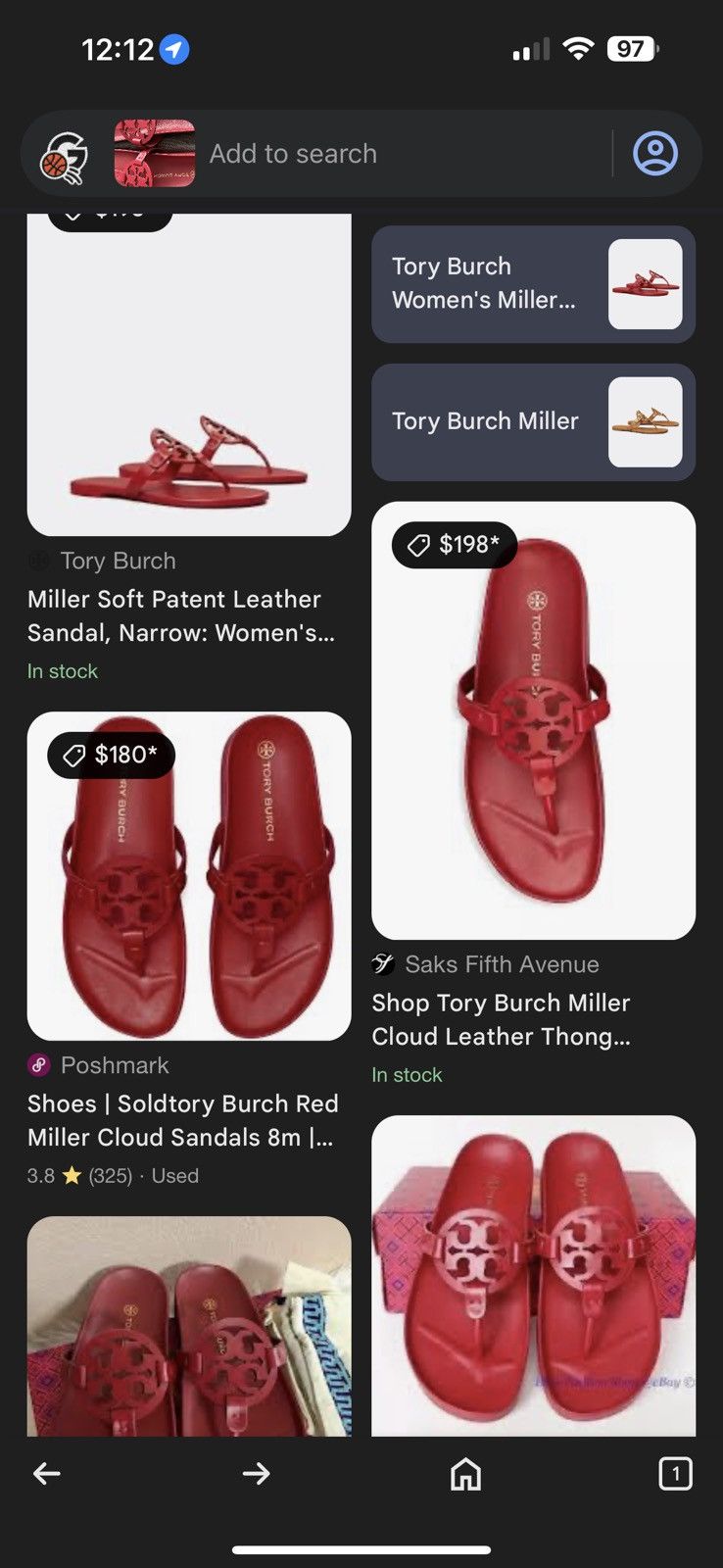 Tory Burch Red Tory Burch Sandals Size US 7.5 / IT 37.5 - 3 Thumbnail