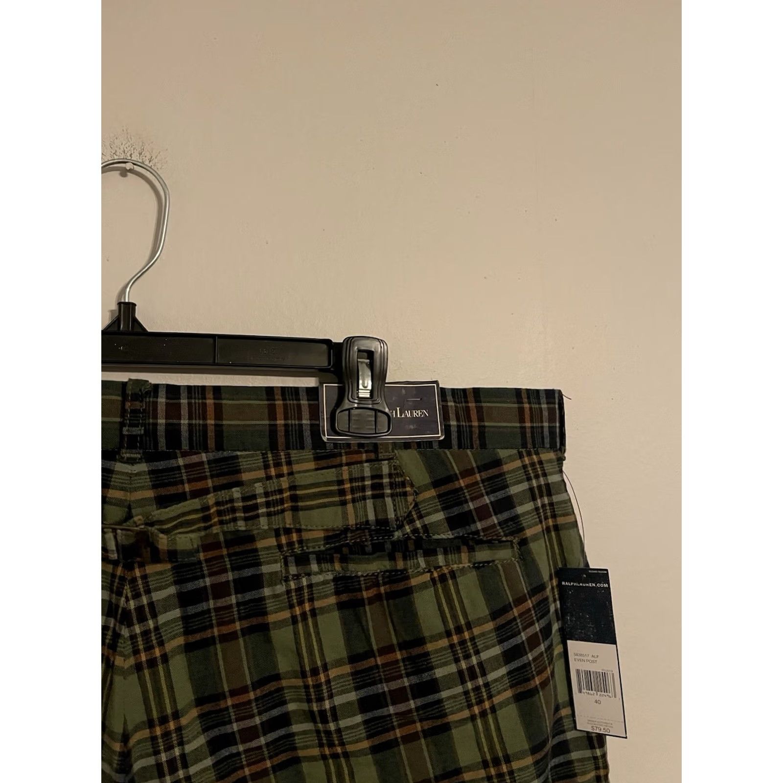 Polo Ralph Lauren Polo Ralph Lauren Chino Shorts Men's 40 Green Madras Plaid Back Buckle New! Size US L / EU 52-54 / 3 - 2 Thumbnail