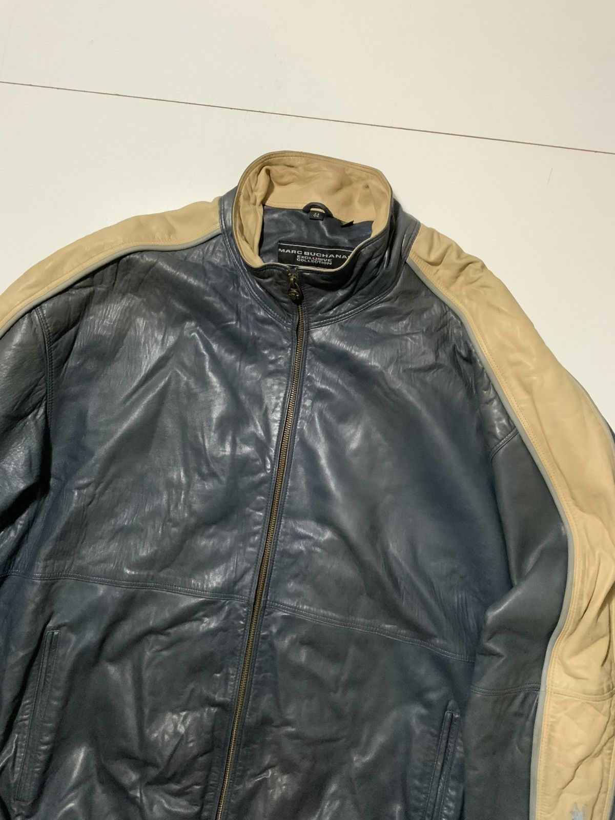 Marc Buchanan Vintage 90s Marc Buchanan Racer Motorcycle Leather Jacket Size US XL / EU 56 / 4 - 4 Thumbnail