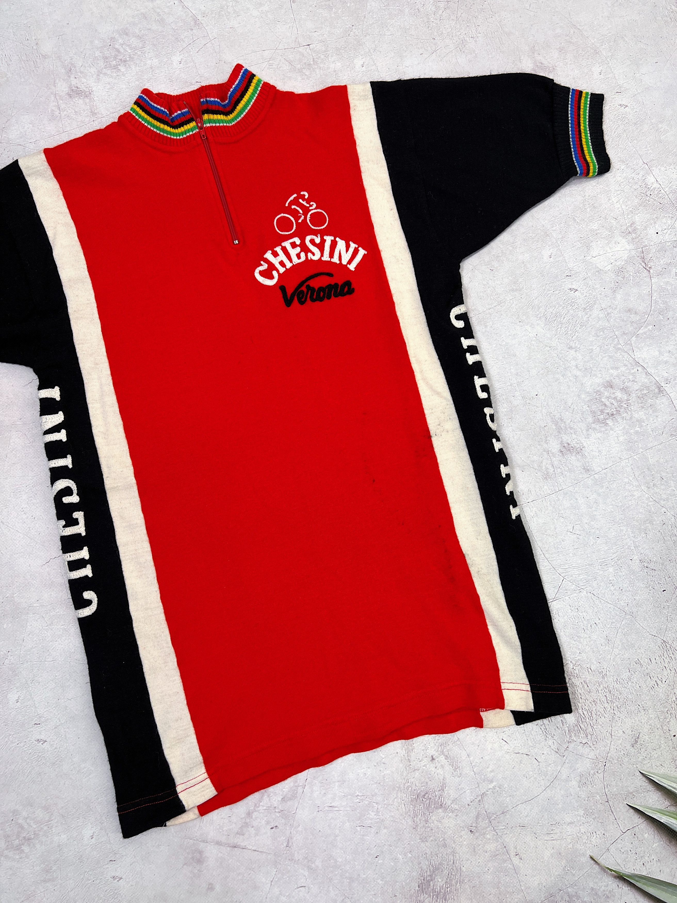 Sports Specialties × Vintage 70s Chesini Verona Cycling Jersey by Enry Sport Size US S / EU 44-46 / 1 - 3 Thumbnail