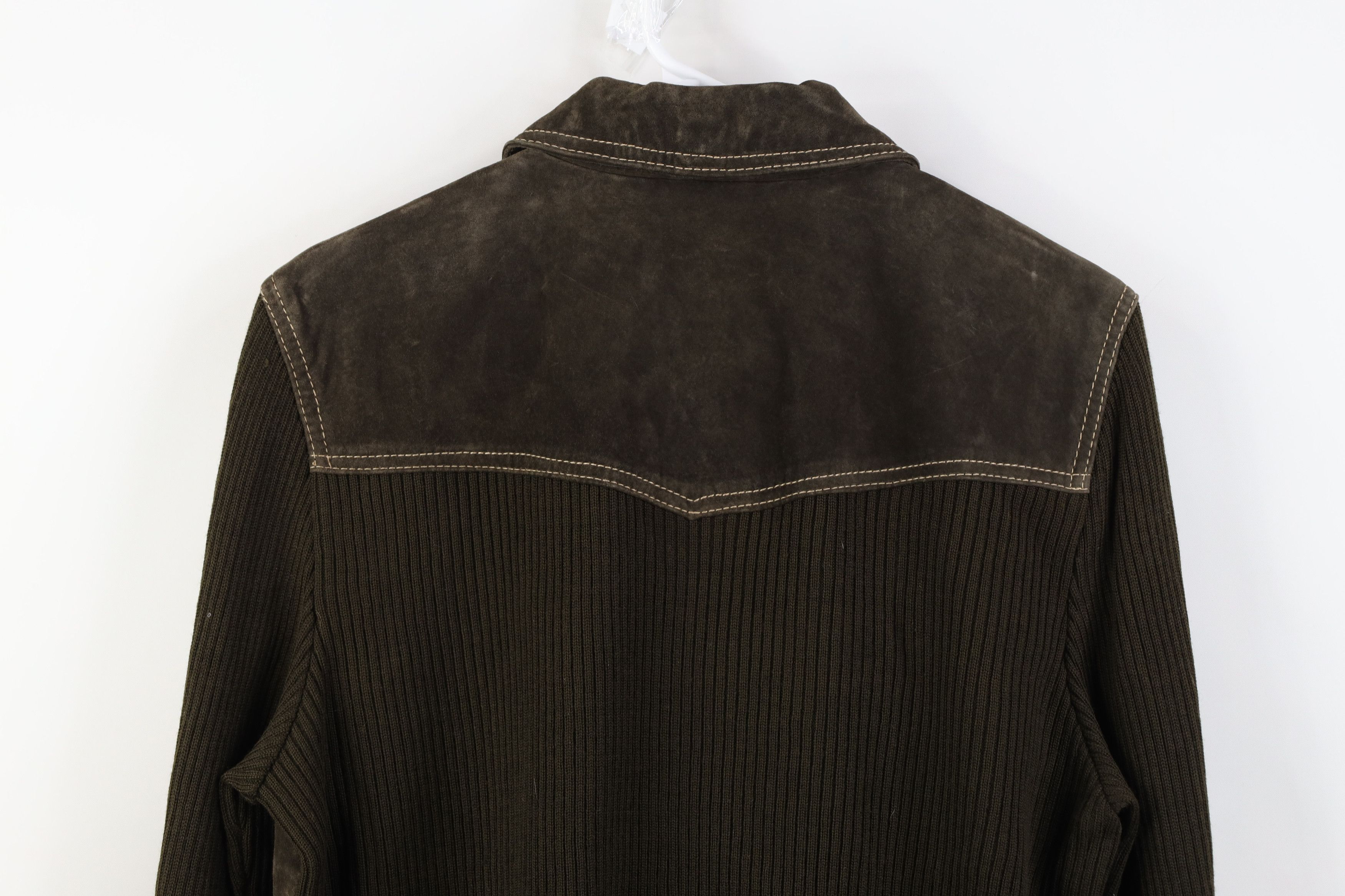 Vintage Deadstock Vintage 90s Y2K Babydoll Leather Sweater Jacket Size XL / US 12-14 / IT 48-50 - 16 Thumbnail