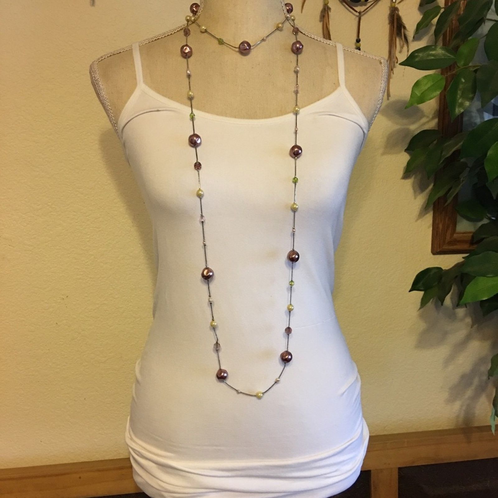 Jewelry Glass bead accent silver snake chain necklace Size ONE SIZE - 3 Thumbnail