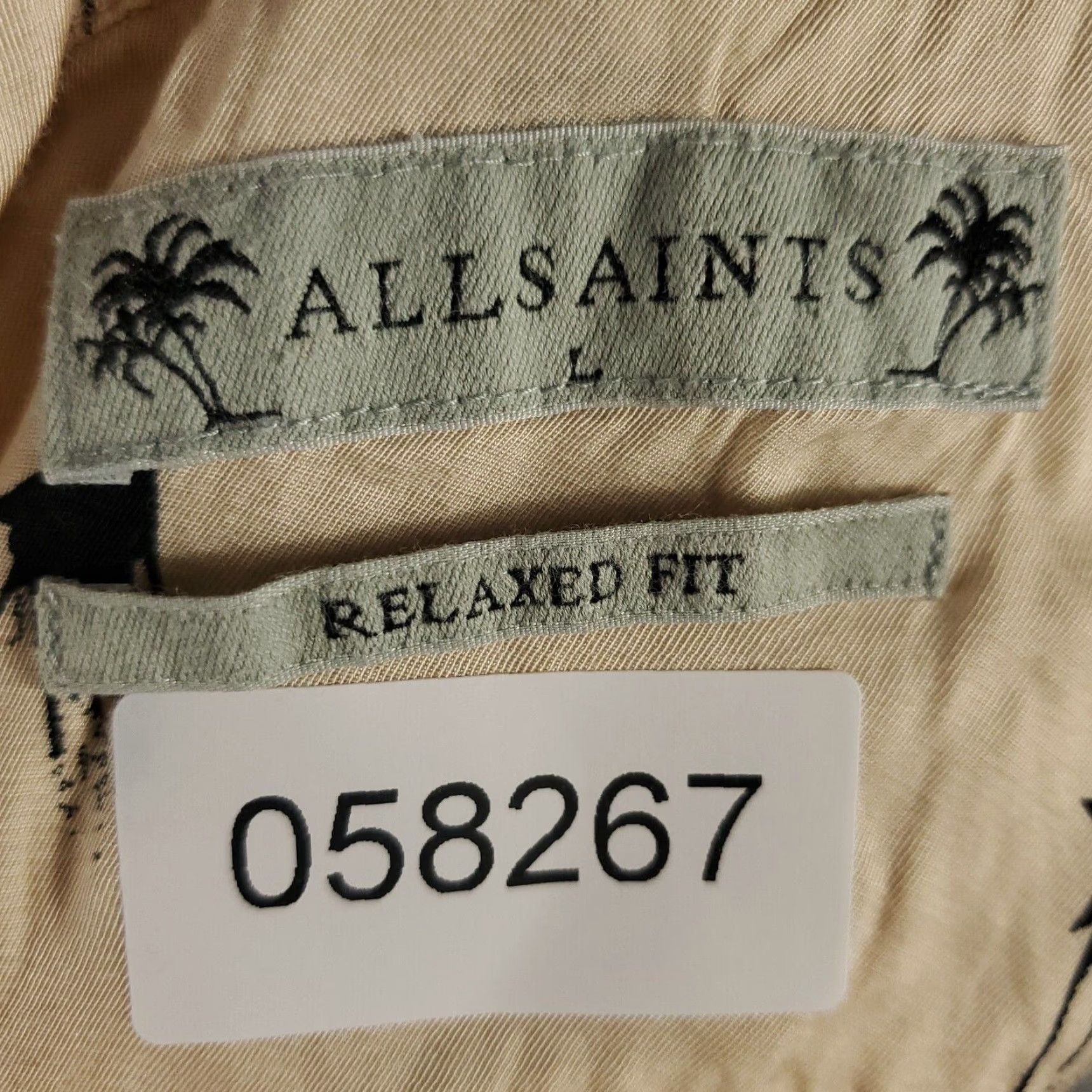 Allsaints VINTAGE AllSaints Men's Shirt Large Beige Short Sleeve Button-Up Collared Casual Summer Size US L / EU 52-54 / 3 - 8 Thumbnail