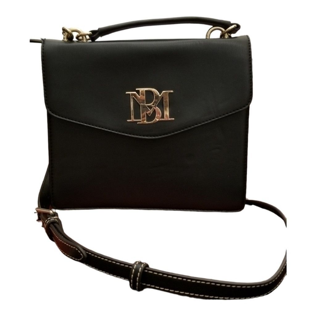 Badgley Mischka Black Leather Bag Sz Medium