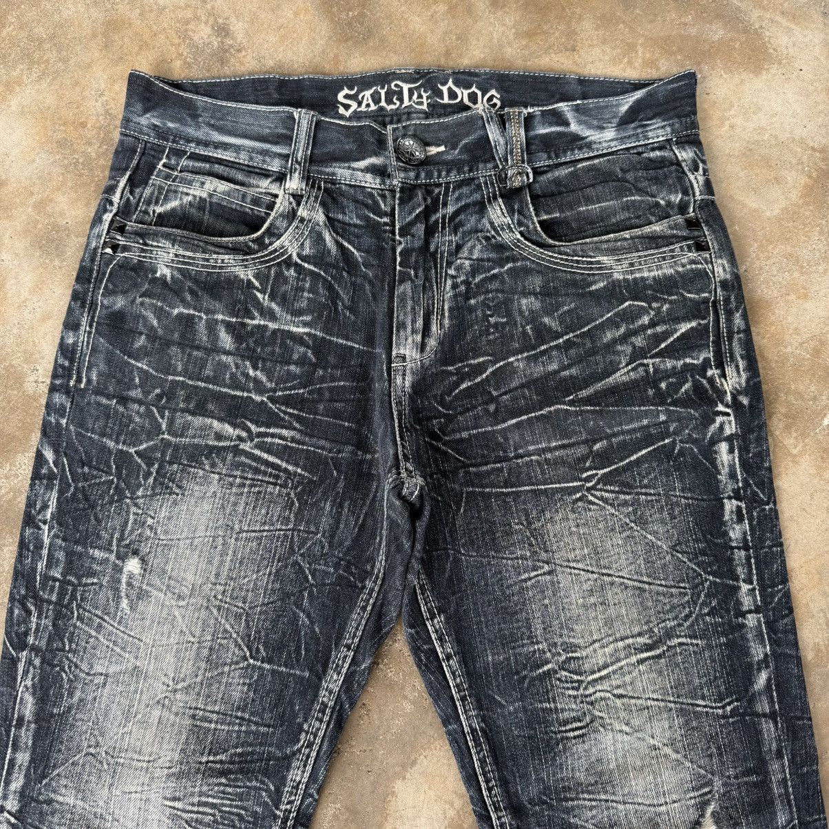 Japanese Brand VINTAGE SALTY DOG FLARE DENIM JEAN PANTS Size US 35 - 2 Thumbnail