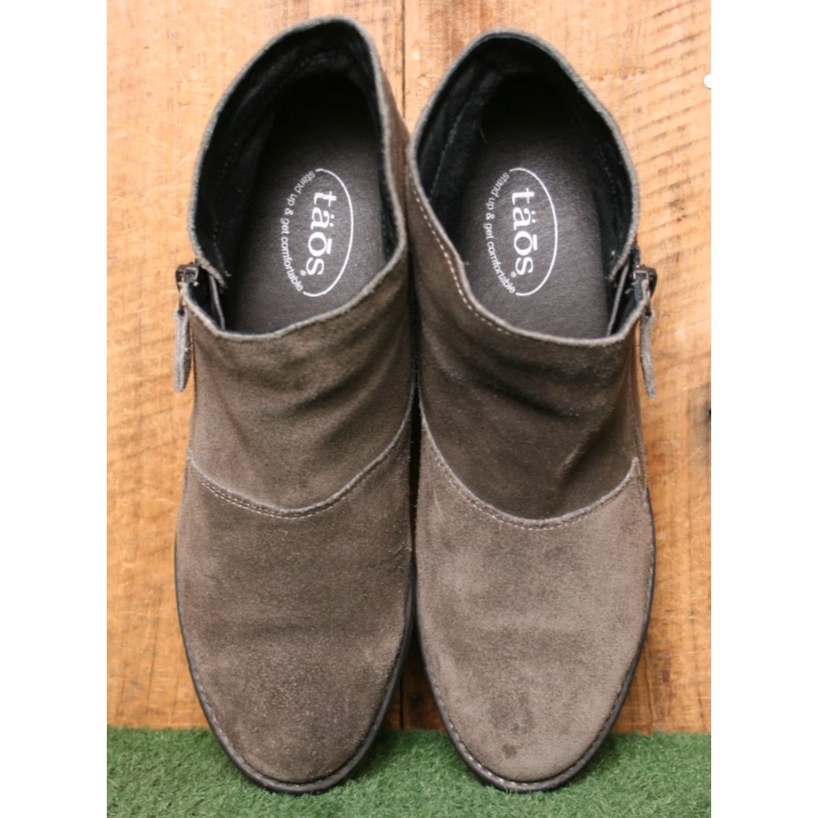 Taos TAOS Billie Suede 2.75" Block Heel Ankle Boots EUR 38 | US 7-7.5 Brown Size US 7.5 / IT 37.5 - 4 Thumbnail