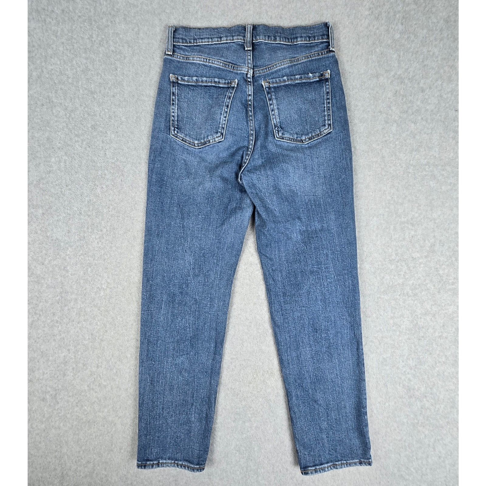 Old Navy Old Navy 4 Sky Hi Straight Button Fly Ripped Jeans 27x27 Size 27" / US 4 / IT 40 - 3 Thumbnail