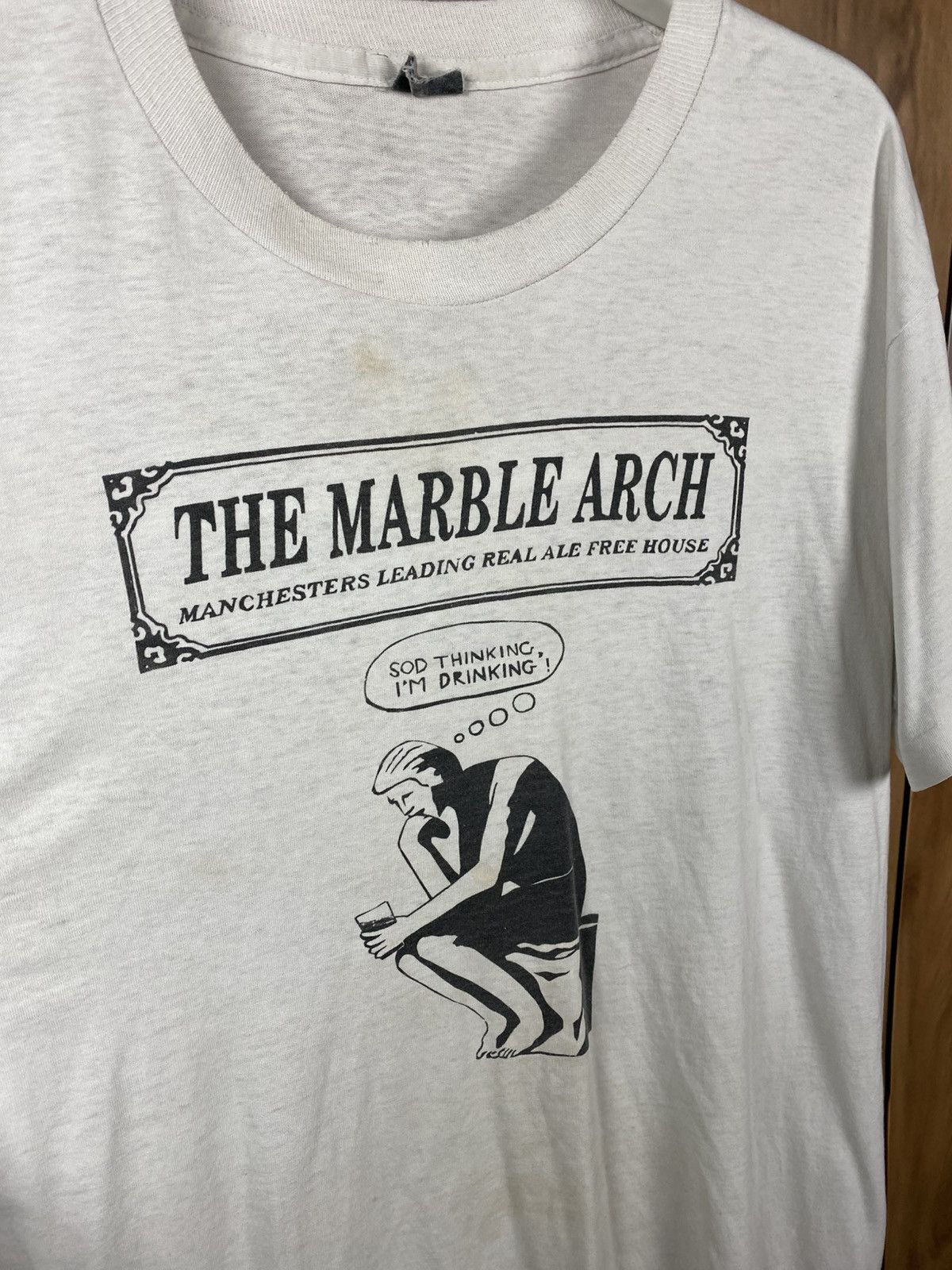 Vintage 🧠Vintage 90s Tee The Marble Arch Sod Thinking, I’m Drinking🧠 Size US XL / EU 56 / 4 - 2 Thumbnail