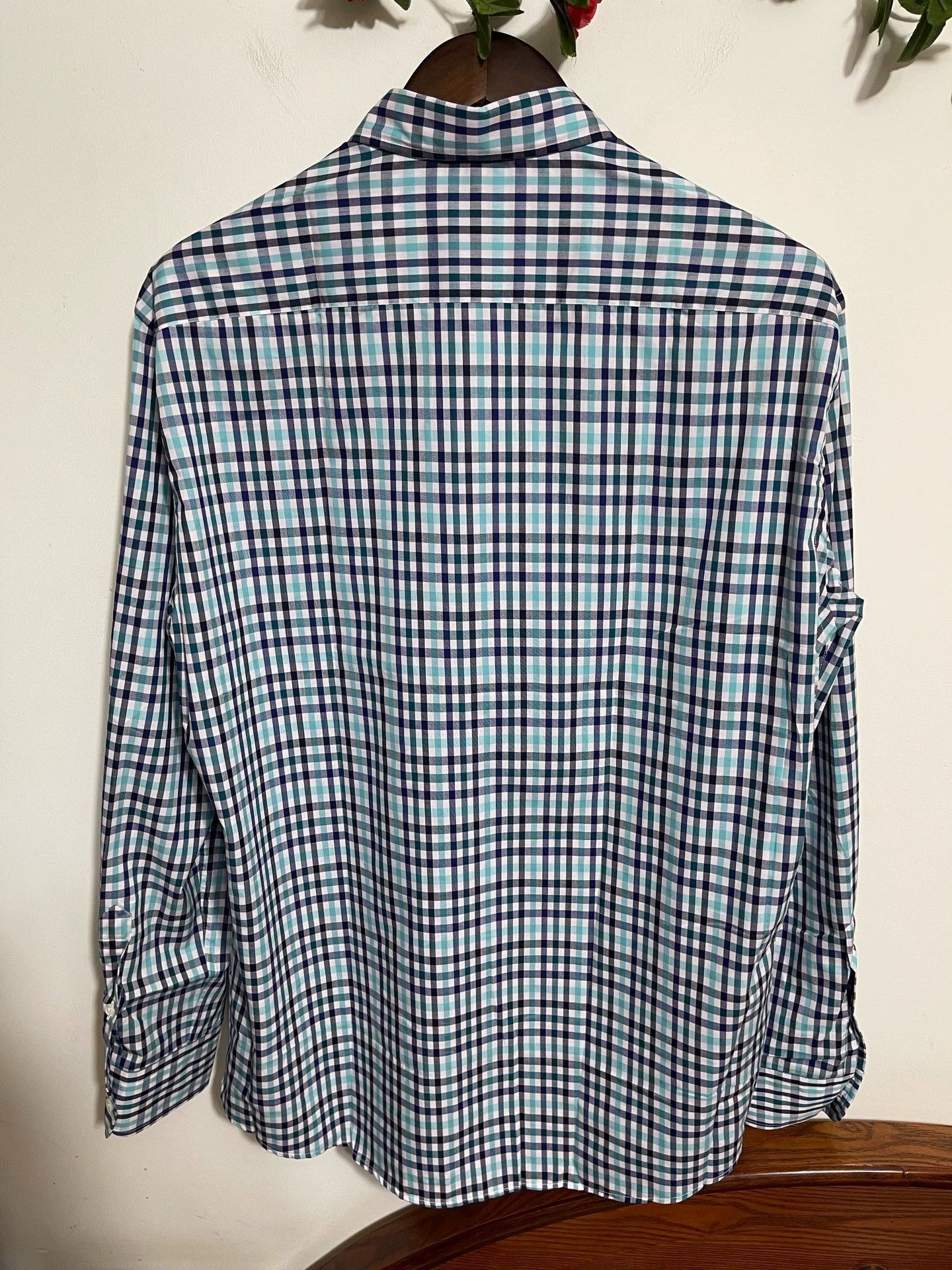 Ermenegildo Zegna Ermenegildo Zegna Relaxed Blue-Grn Check Shirt XL Size US XL / EU 56 / 4 - 2 Thumbnail