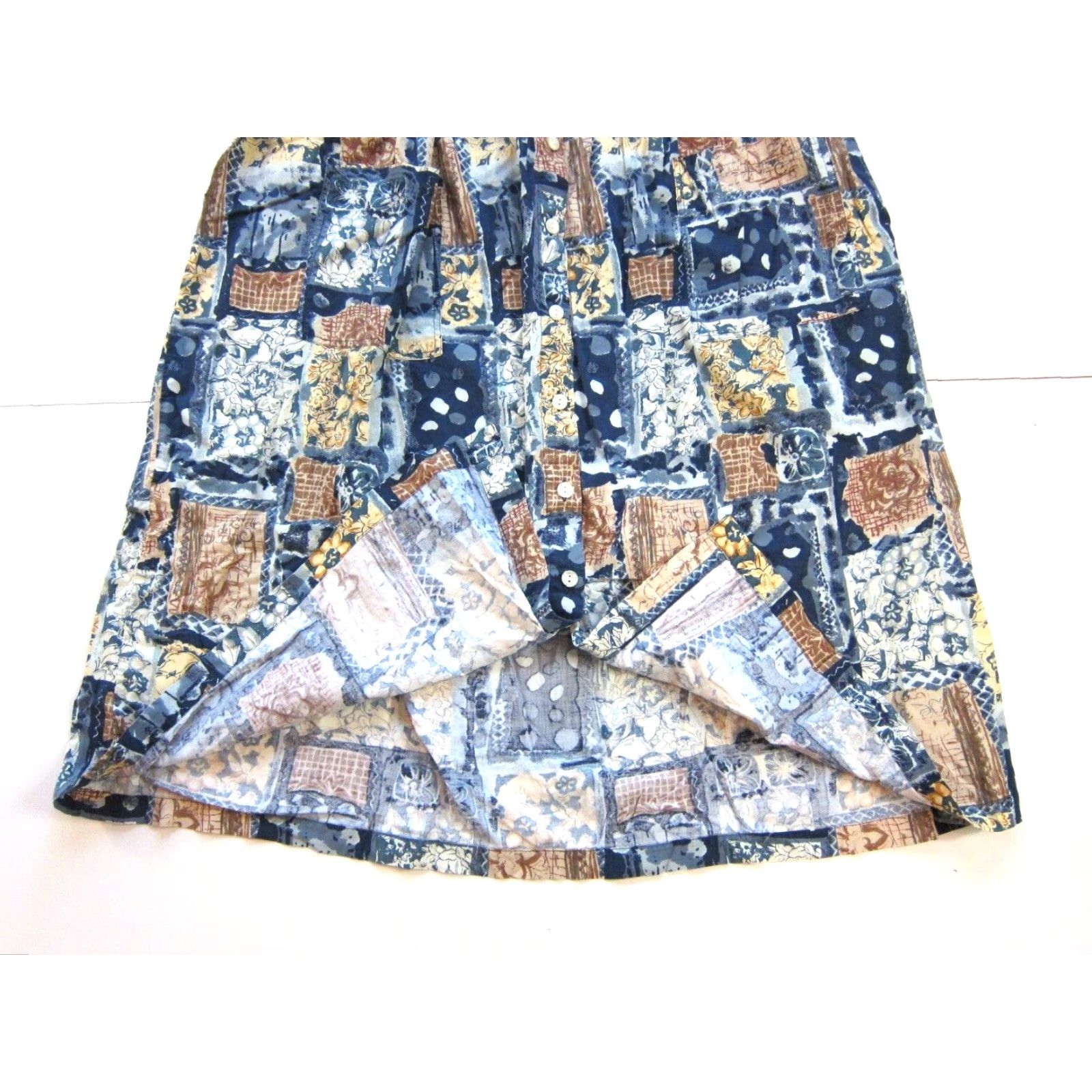 MooRER Vtg Jennifer Moore Cotton Blue Floral Pocket Button Down Oversize Maxi Dress S Size S / US 4 / IT 40 - 7 Thumbnail