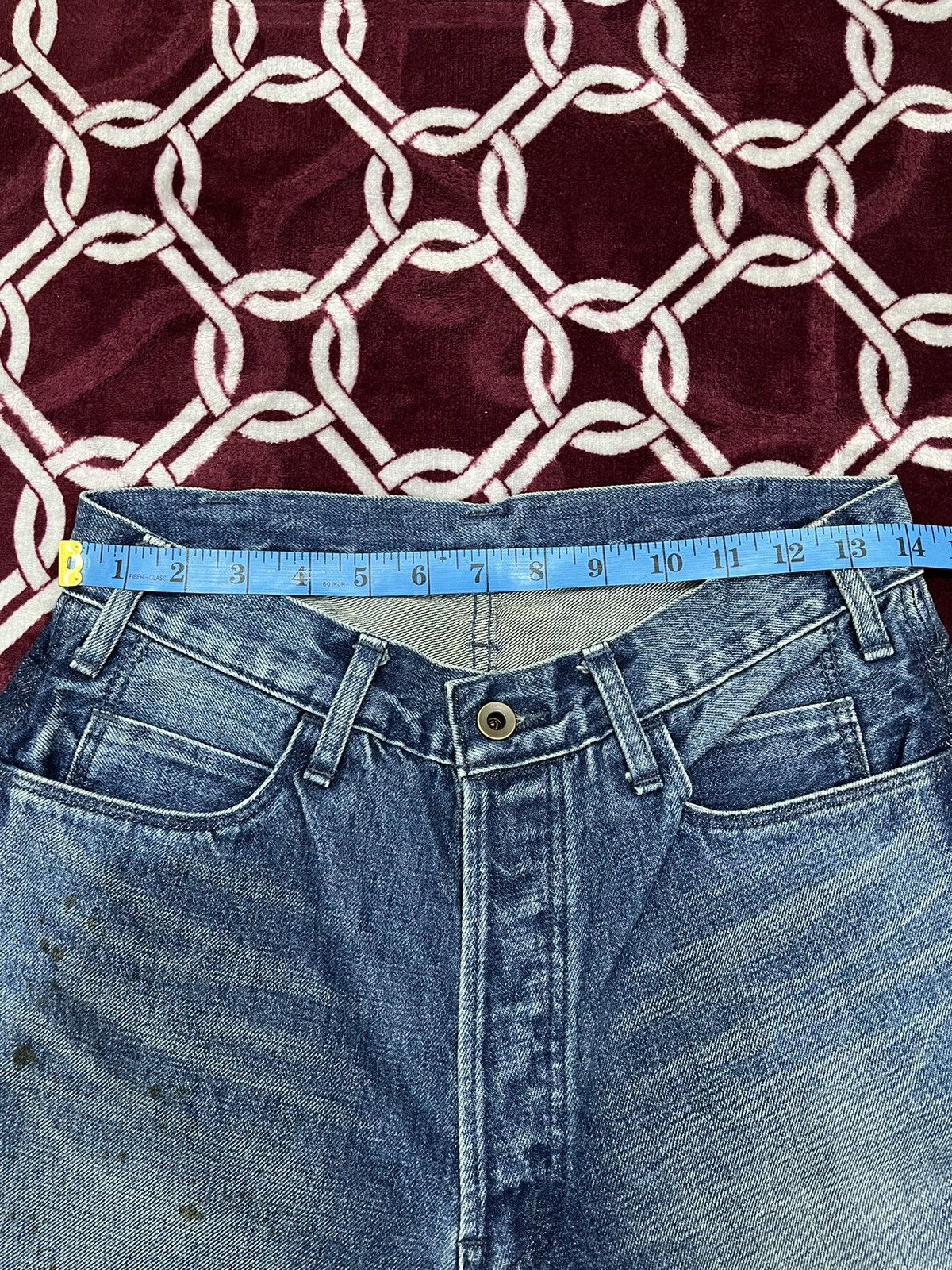 Japanese Brand Bru Na Boinne Redline Selvedge Stain Denim Size US 28 / EU 44 - 23 Thumbnail