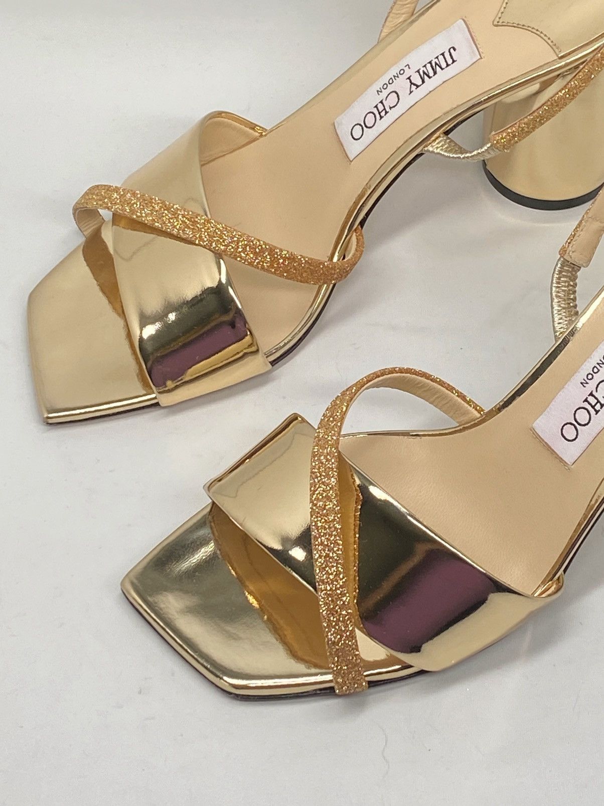 Jimmy Choo Jimmy Choo Plum Metallic Glitter Slingback Sandals size 38.5 Size US 8.5 / IT 38.5 - 7 Thumbnail