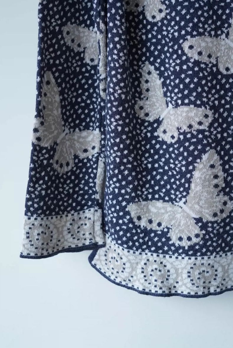 Kenzo KENZO 1980s butterfly white polka dot blue knit sweater Size M / US 6-8 / IT 42-44 - 3 Thumbnail